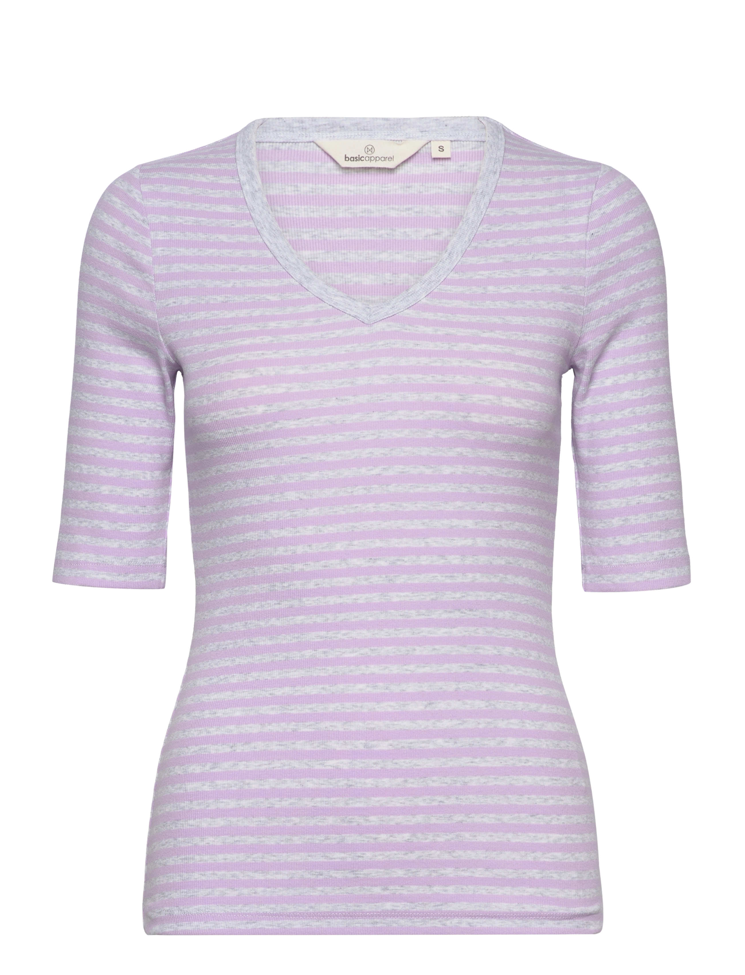 BASIC APPAREL Ludmilla Ss Tee Gots Lila - XS - Damen