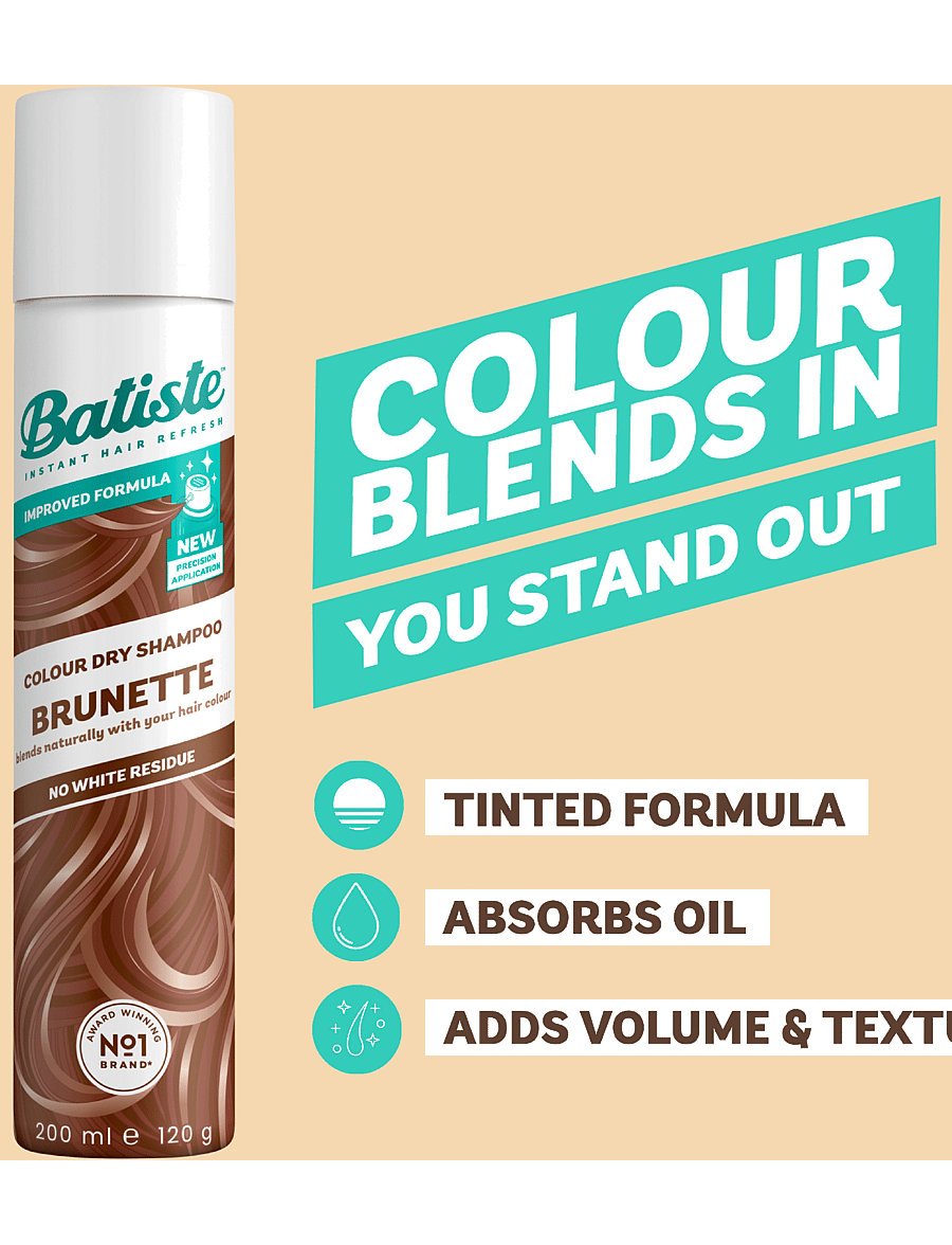 Batiste - Batiste Color Dry Shampoo Brunette - sommerens hårprodukter - medium brunette - 2