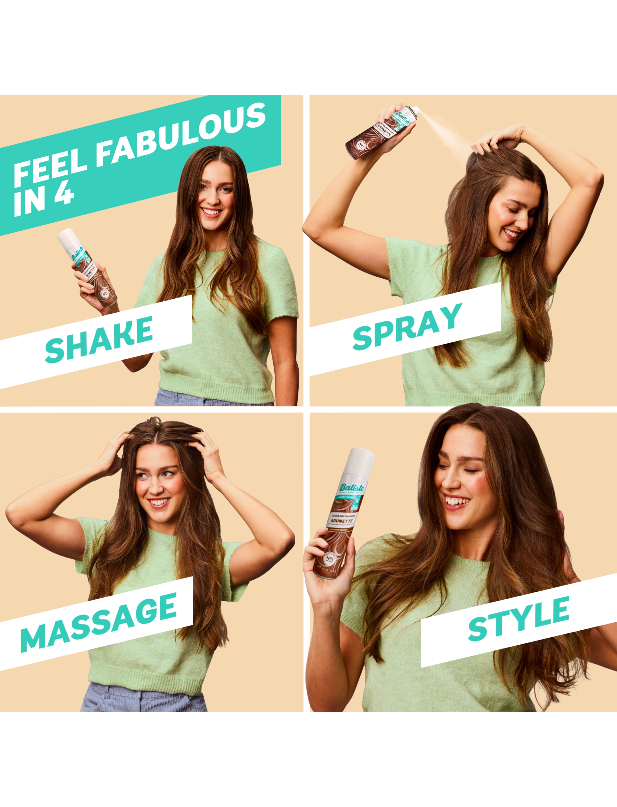 Batiste - Batiste Color Dry Shampoo Brunette - sommarens hårprodukter - medium brunette - 4