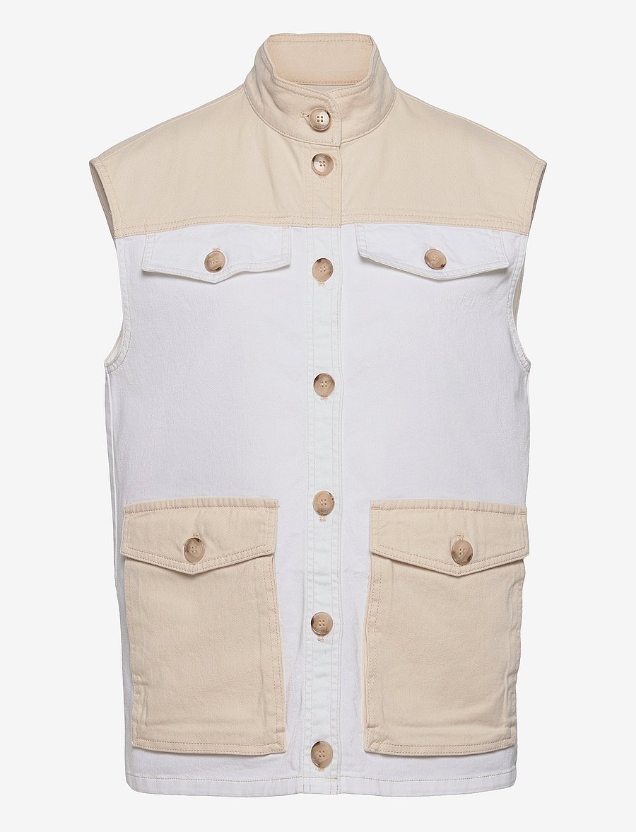 Baum und Pferdgarten - BEADU - vestes en jean sans manches - denim creme patch - 0