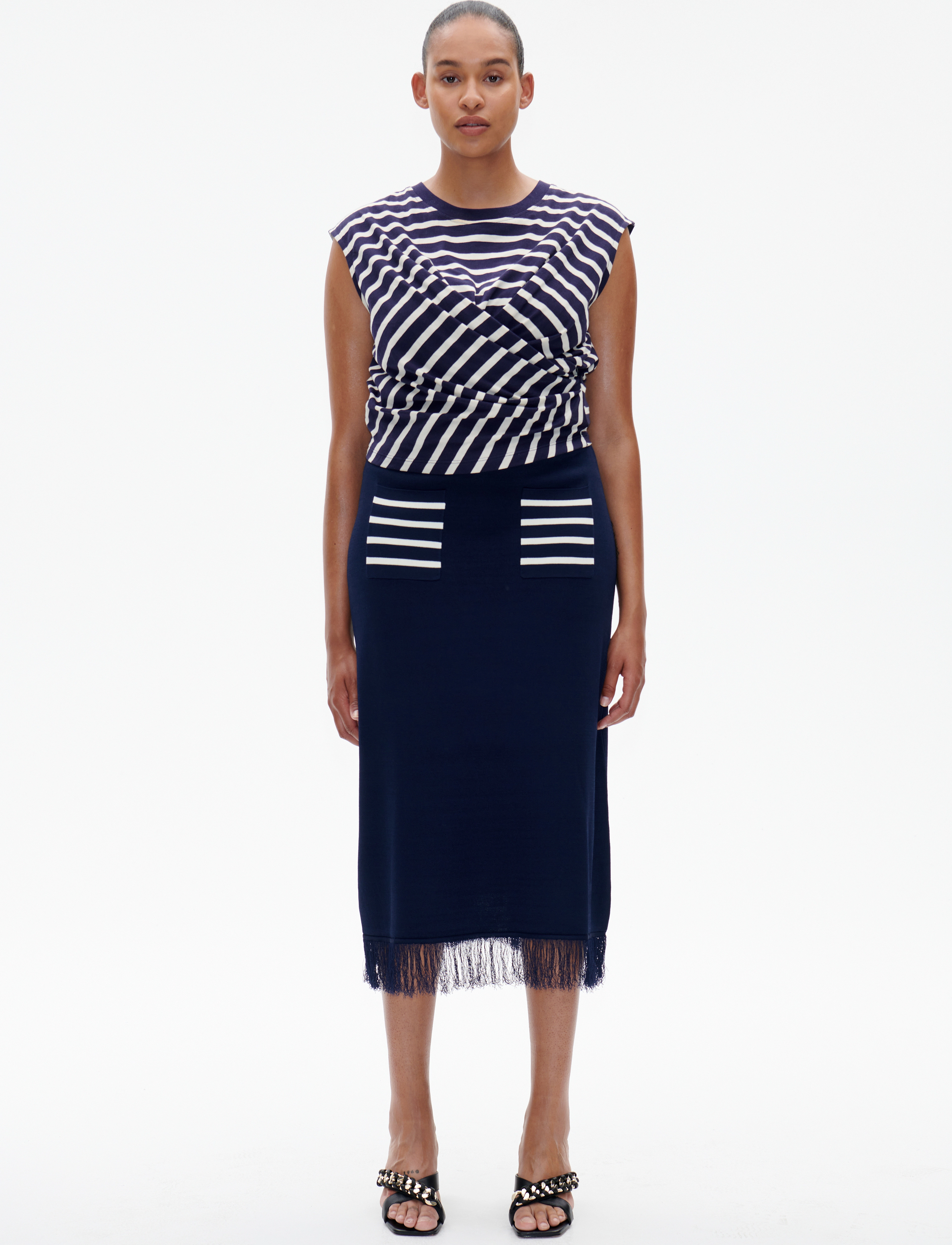 Baum und Pferdgarten Callis, Kvinder, Frynset Maxi Nederdel, Navy, Str: XS