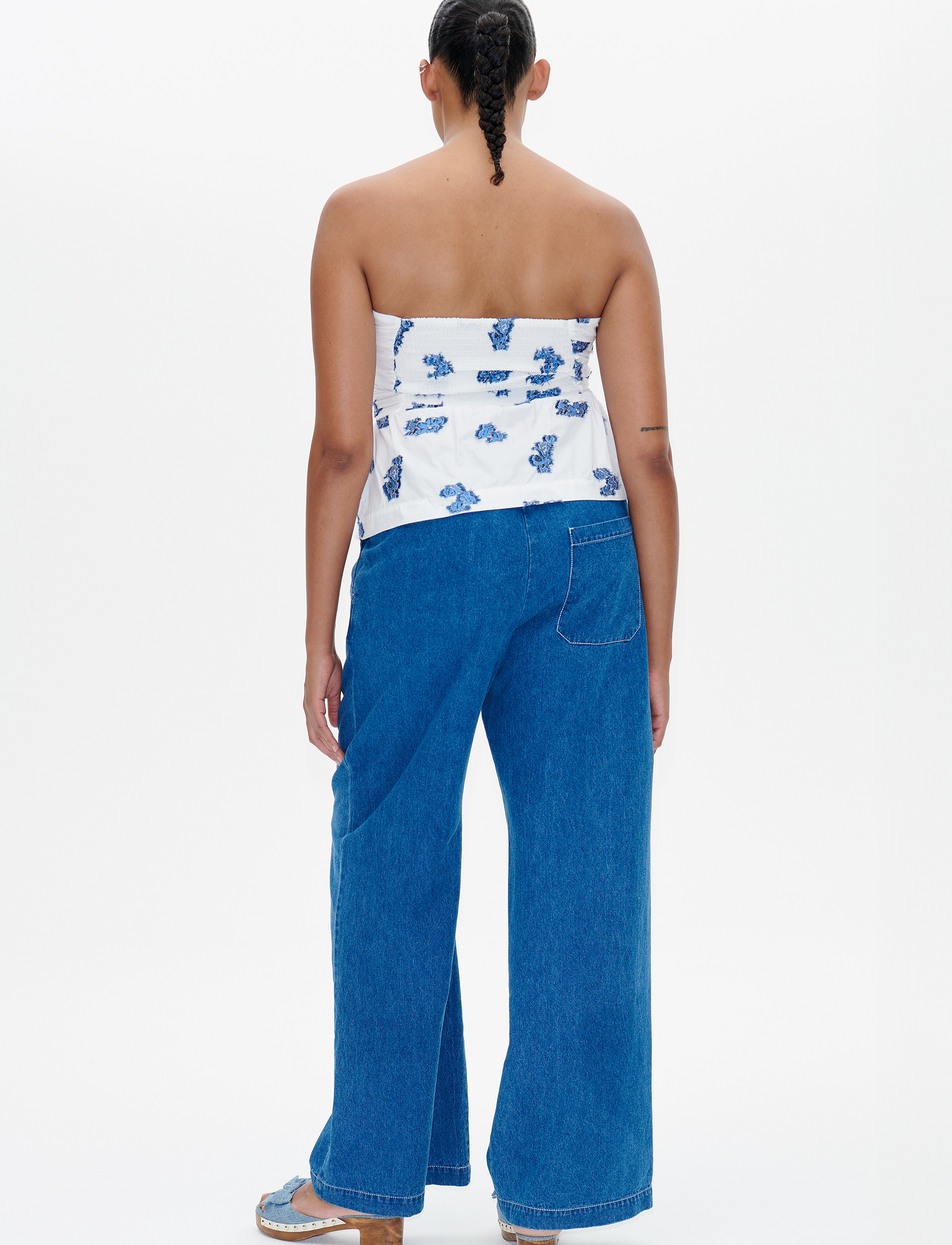 Baum und Pferdgarten - MARIE - Ärmellose blusen - blue bouquet jacquard - 4