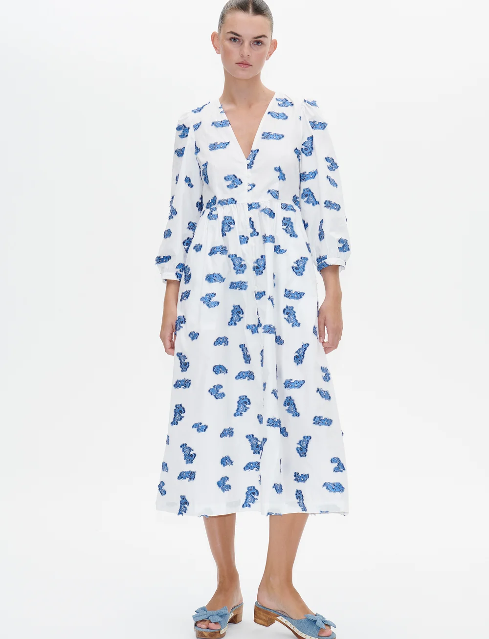 Baum und Pferdgarten - ASINA - sommerkleider - blue bouquet jacquard - 3