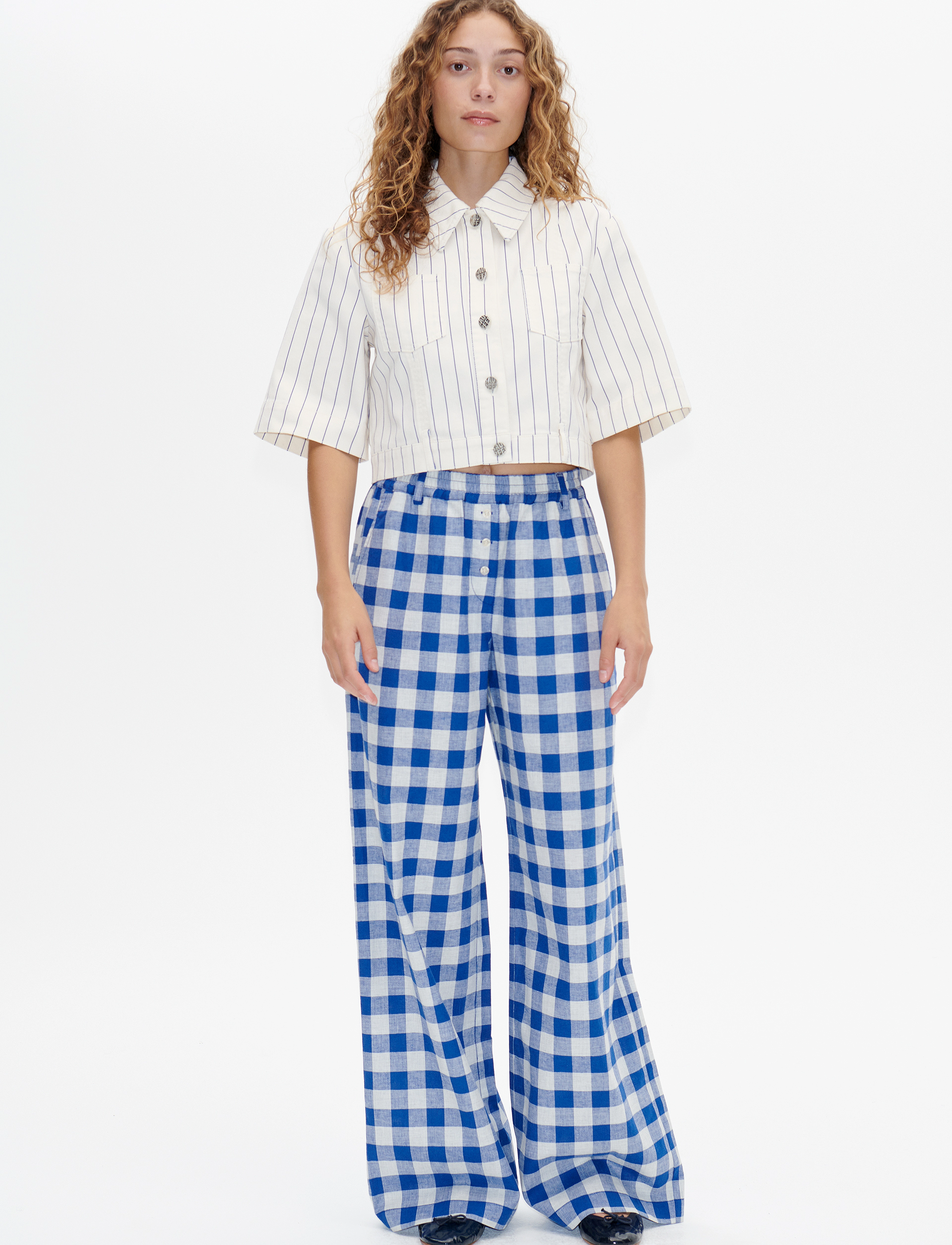 Baum und Pferdgarten - NAMIRA - vide bukser - blue sailor check - 3