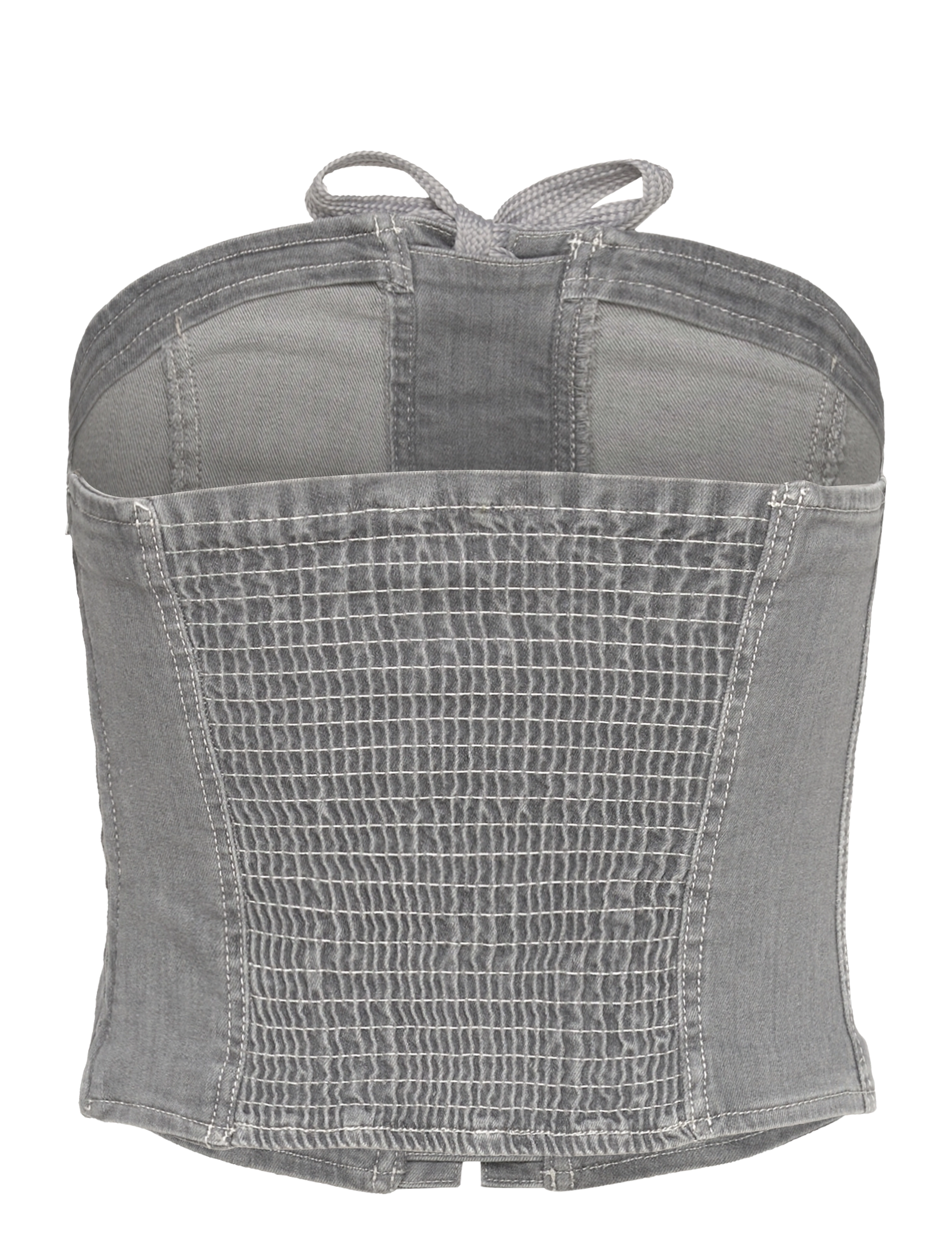 Baum und Pferdgarten - MAOKI - crop tops - grey worn out denim - 2