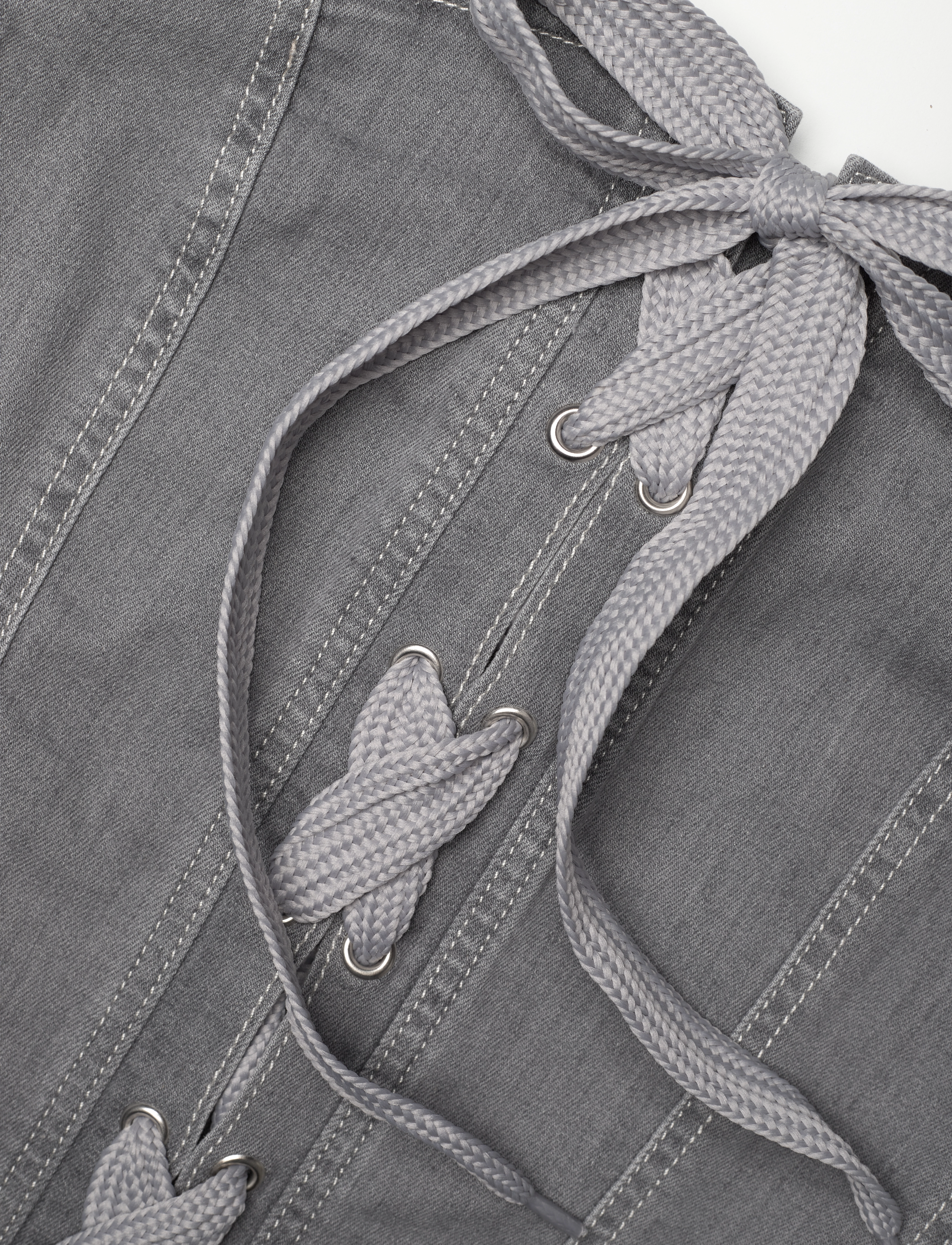 Baum und Pferdgarten - MAOKI - crop tops - grey worn out denim - 5
