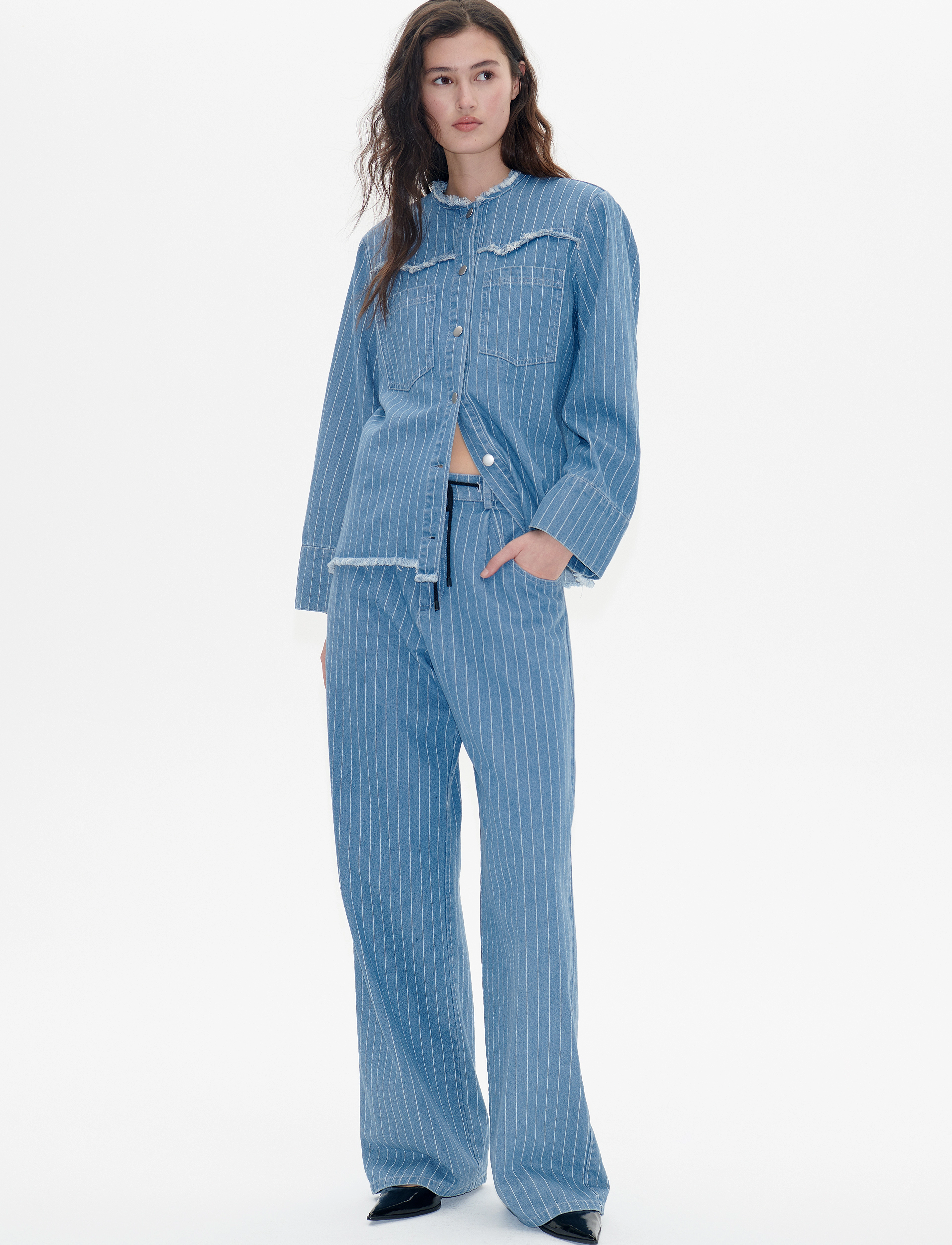 Baum und Pferdgarten - BO - denimjakker - blue pinstripe denim - 1