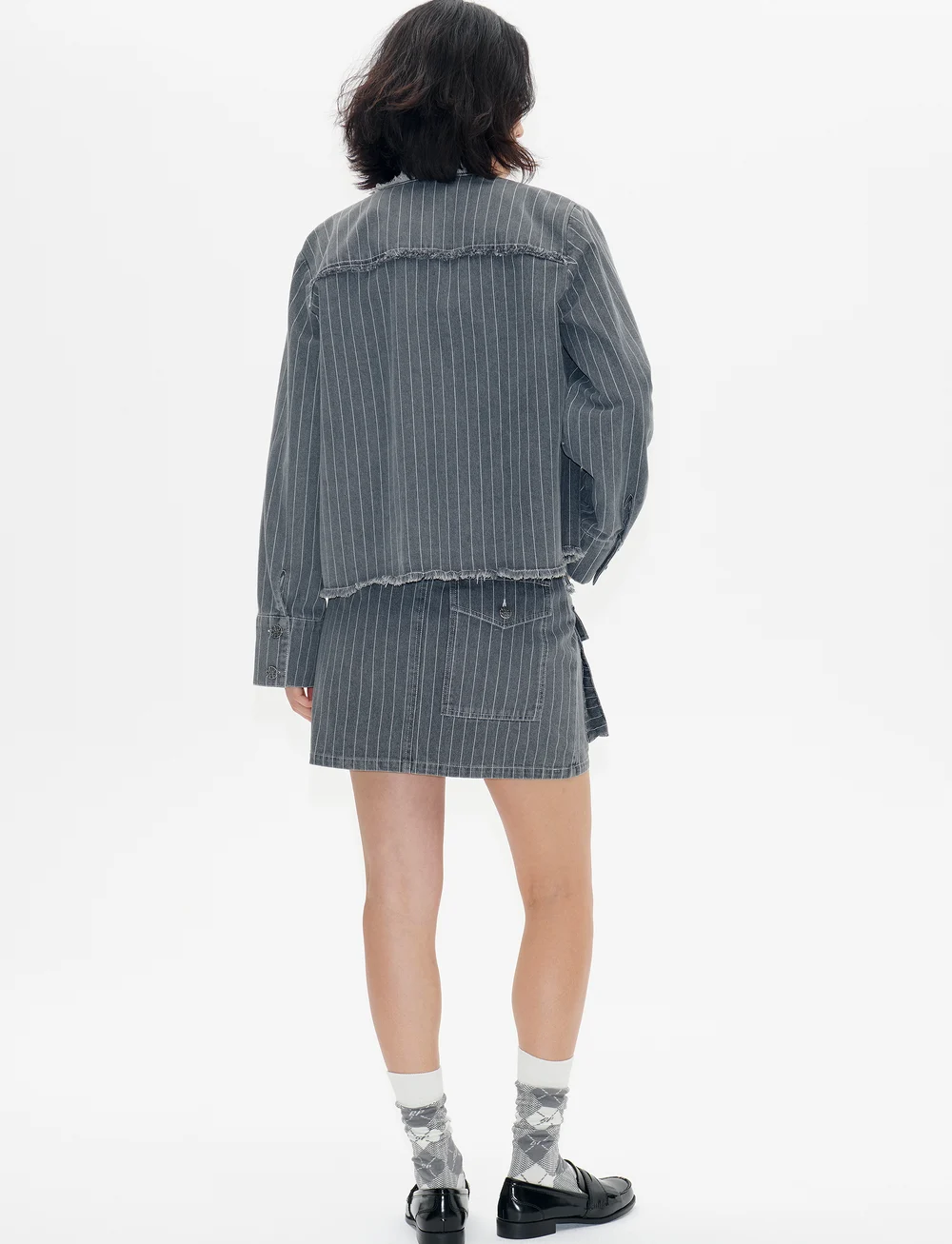 Baum und Pferdgarten - BO - denimjakker - grey pinstripe denim - 3