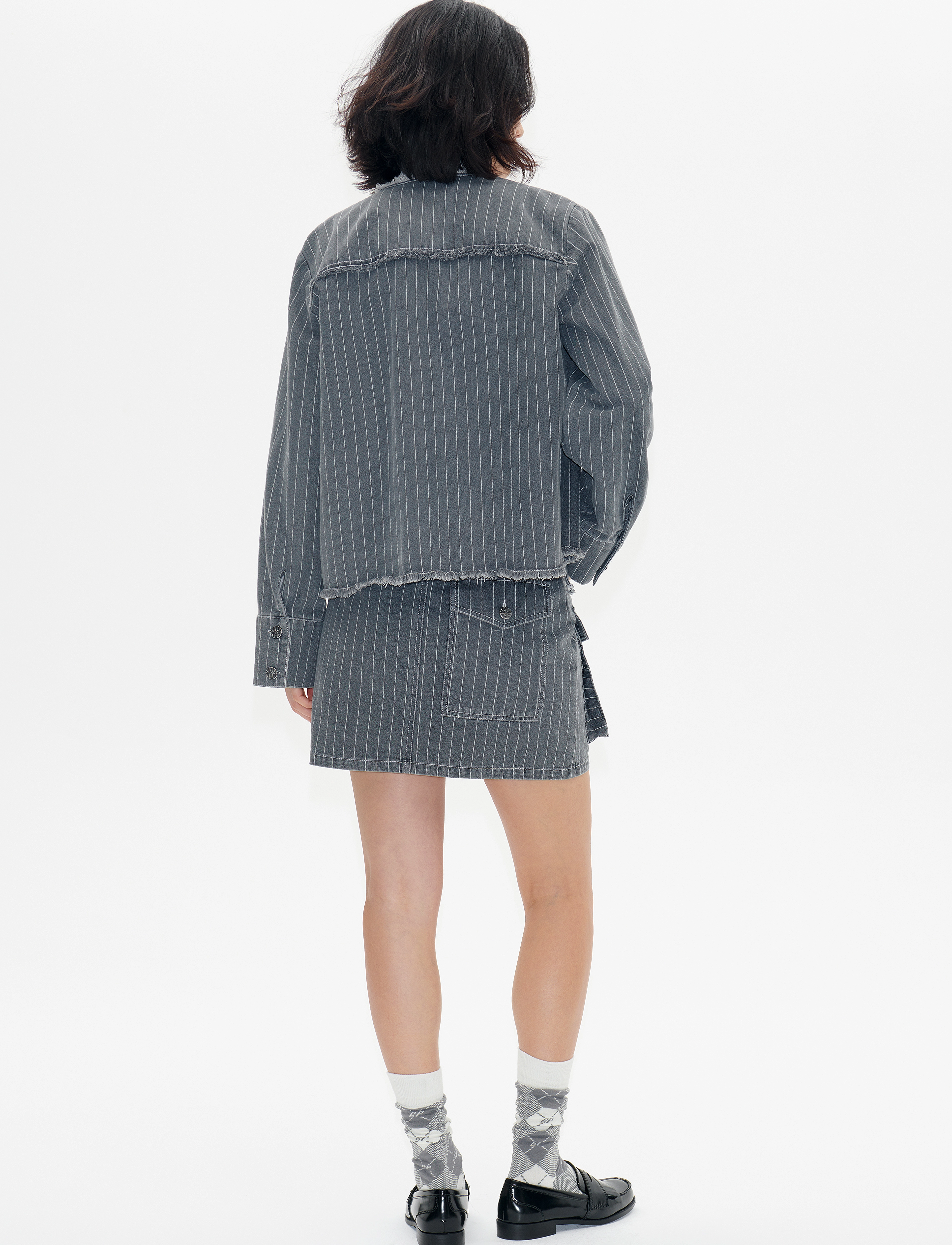 Baum und Pferdgarten - BO - jeansjacken - grey pinstripe denim - 3