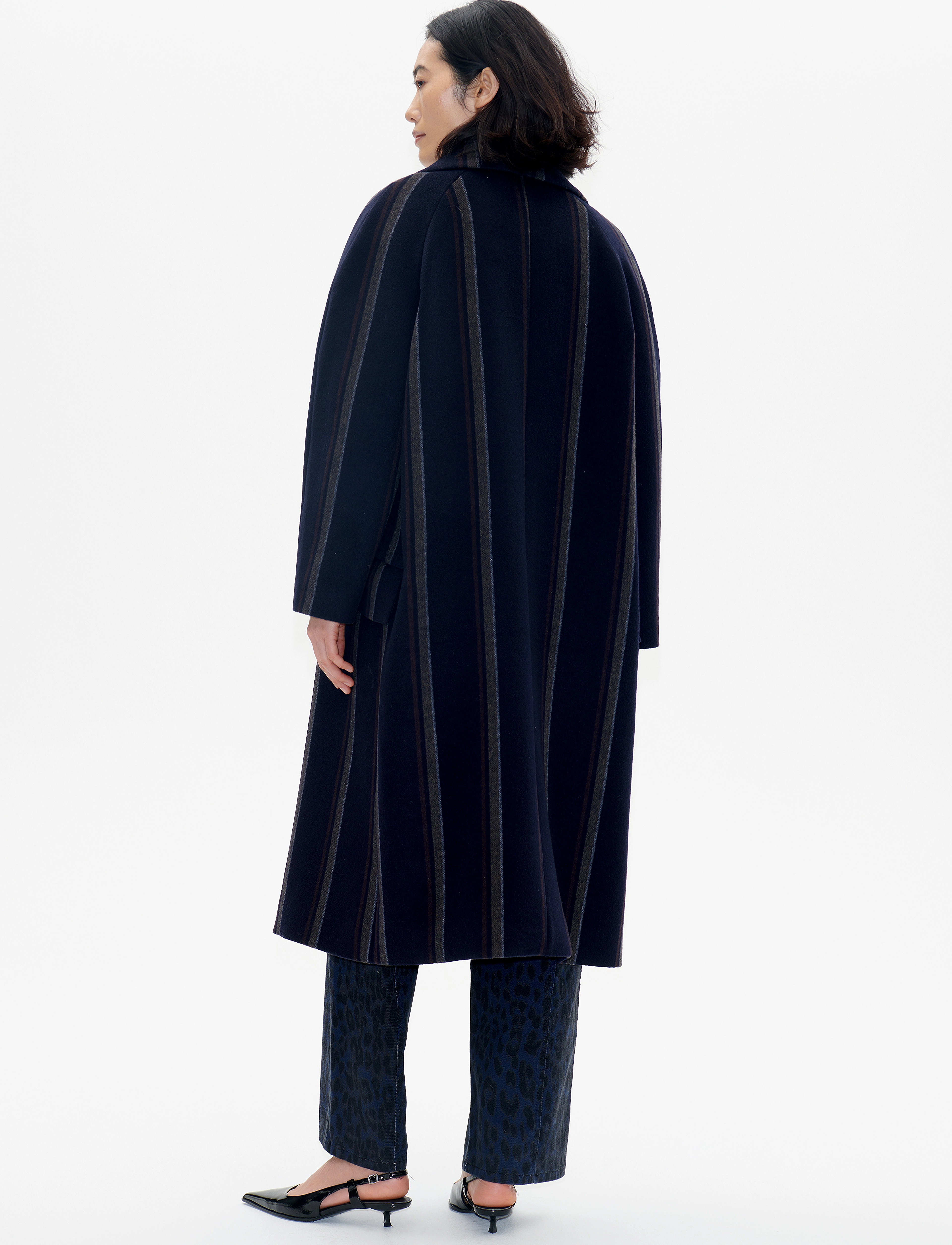 Baum und Pferdgarten - DANICA - wool coats - blue wool stripe - 3