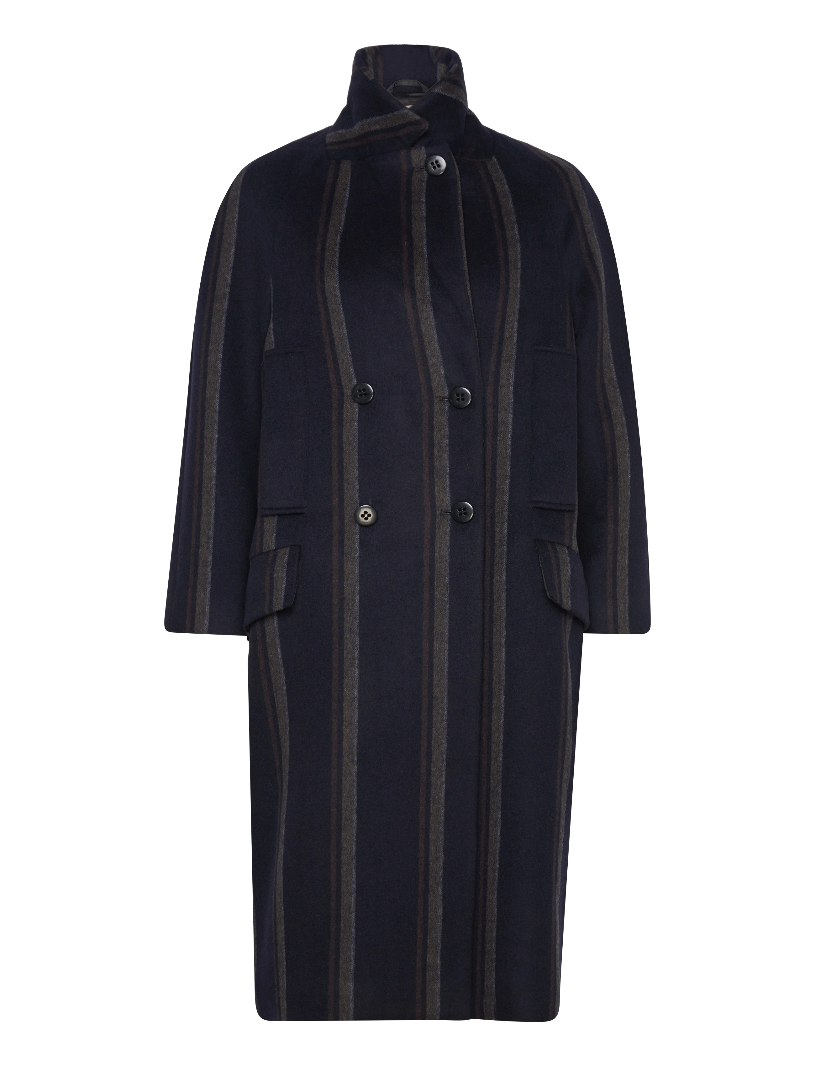 Baum und Pferdgarten - DANICA - wool coats - blue wool stripe - 4