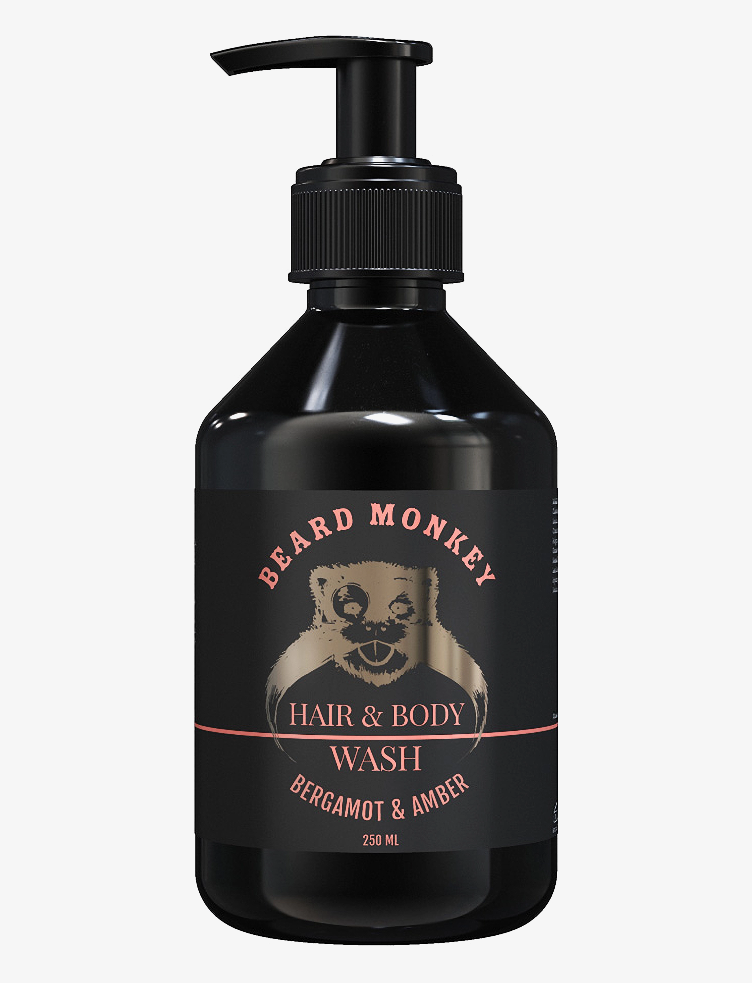 Beard Monkey Hair & Body Wash Bergamot & Amber, Badekar og bruser, Nude, Str: 250 ml