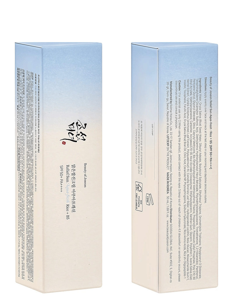 Beauty of Joseon - Relief Sun Aqua-Fresh: Rice + B5 - för ansiktet - transparent - 1