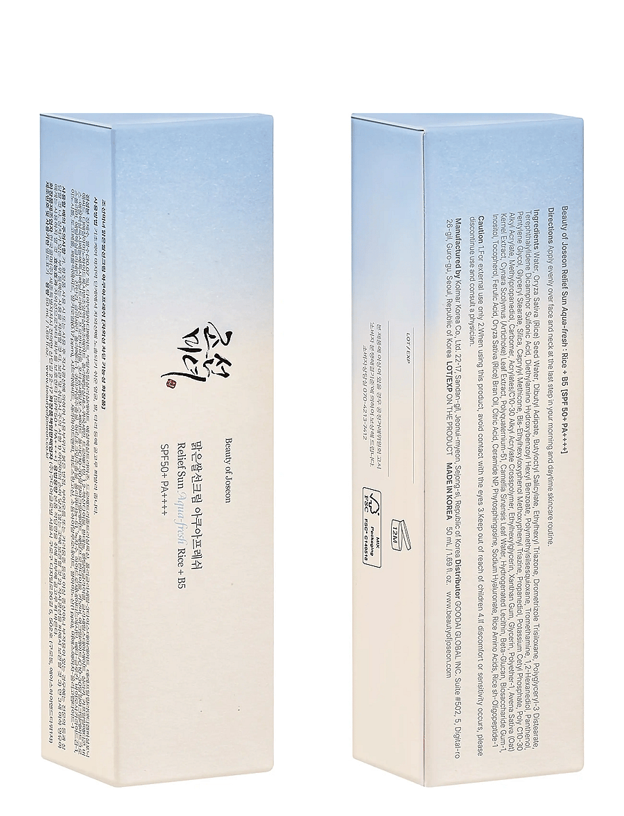 Beauty of Joseon - Relief Sun Aqua-Fresh: Rice + B5 - til ansigtet - transparent - 1