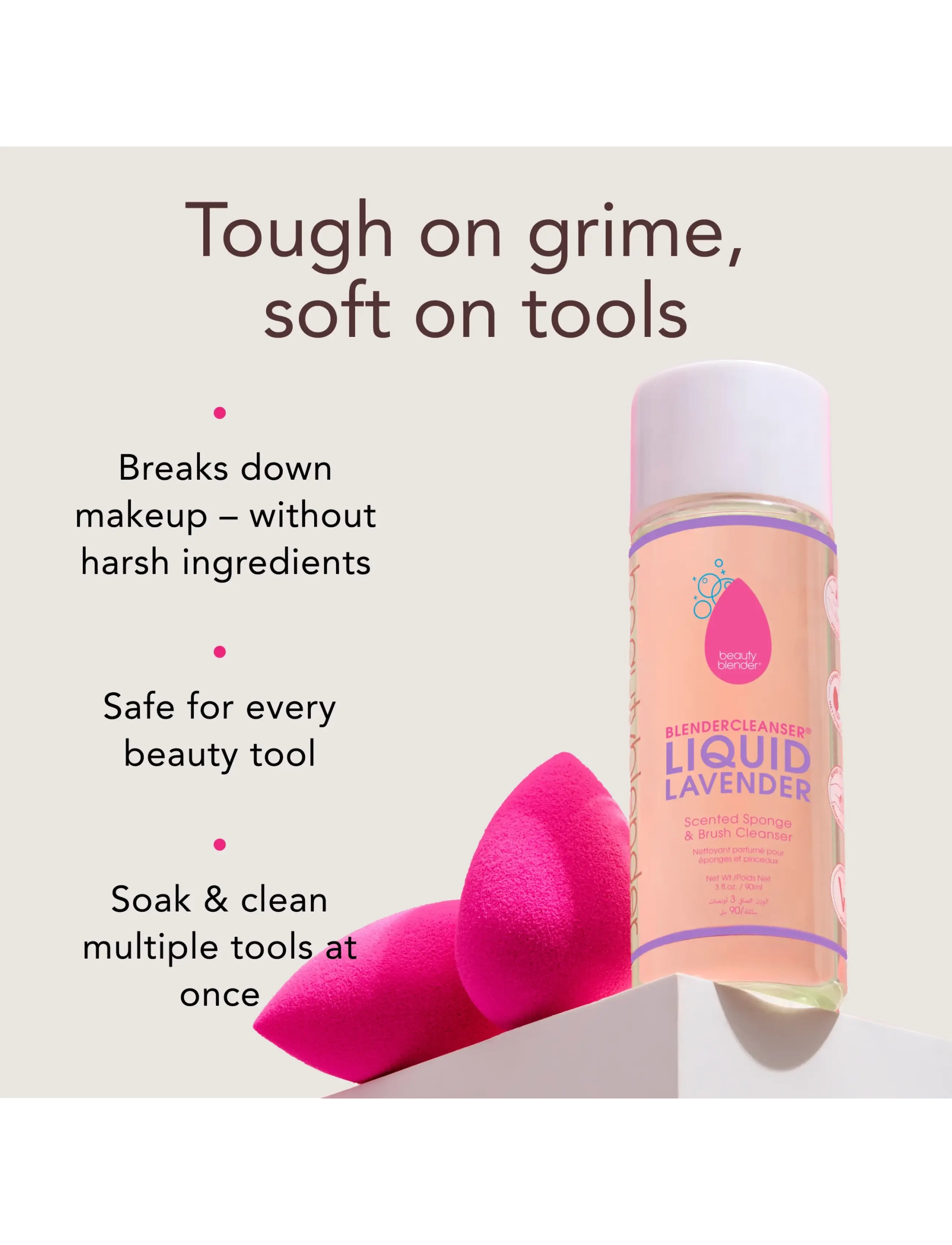Beautyblender - Blendercleanser Liquid Lavender 90ml - makeupfjernere - white - 1