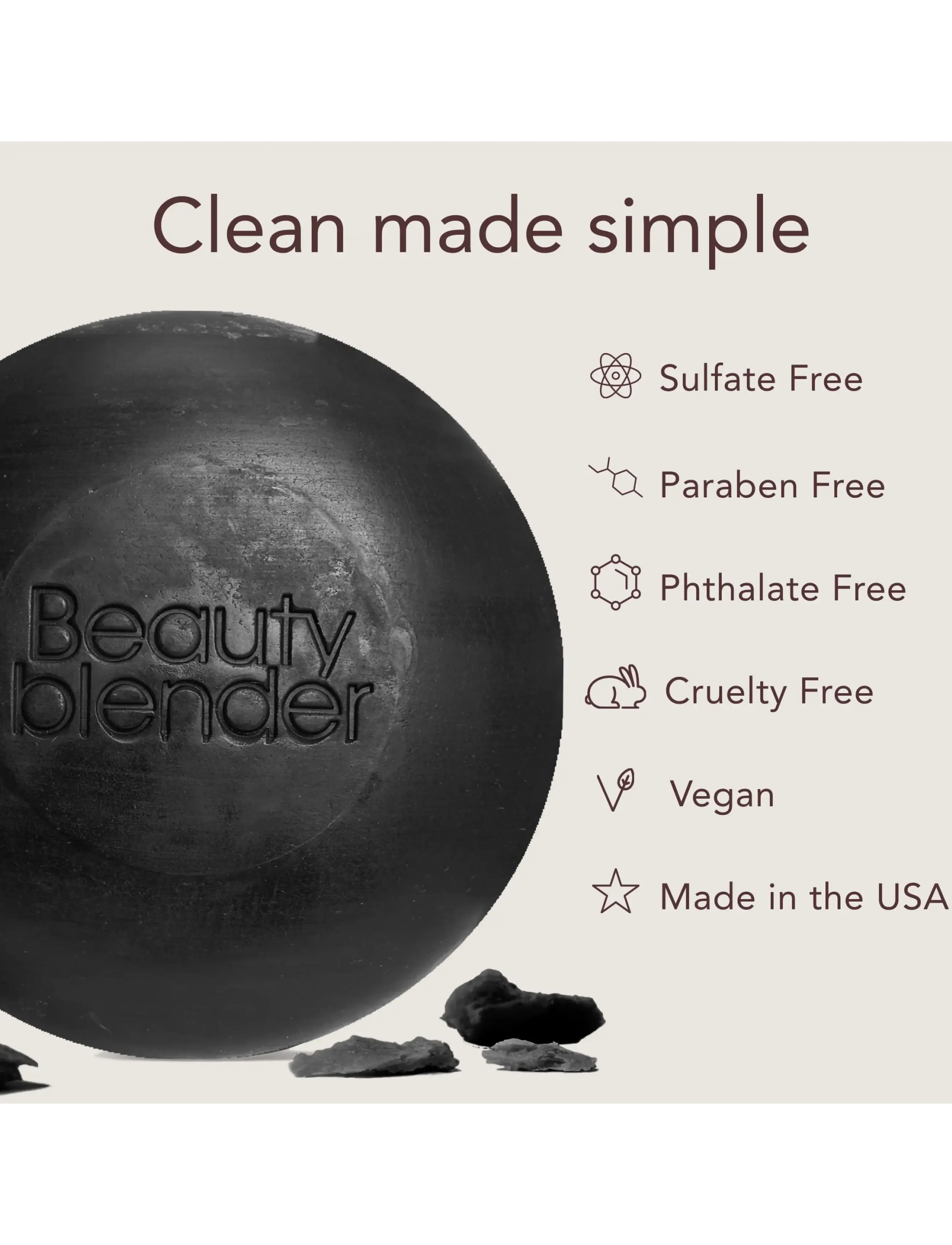 Beautyblender - Toolscrub Hand, Sponge & Brush Cleanser Charcoal 150g - makeupfjernere - black - 2