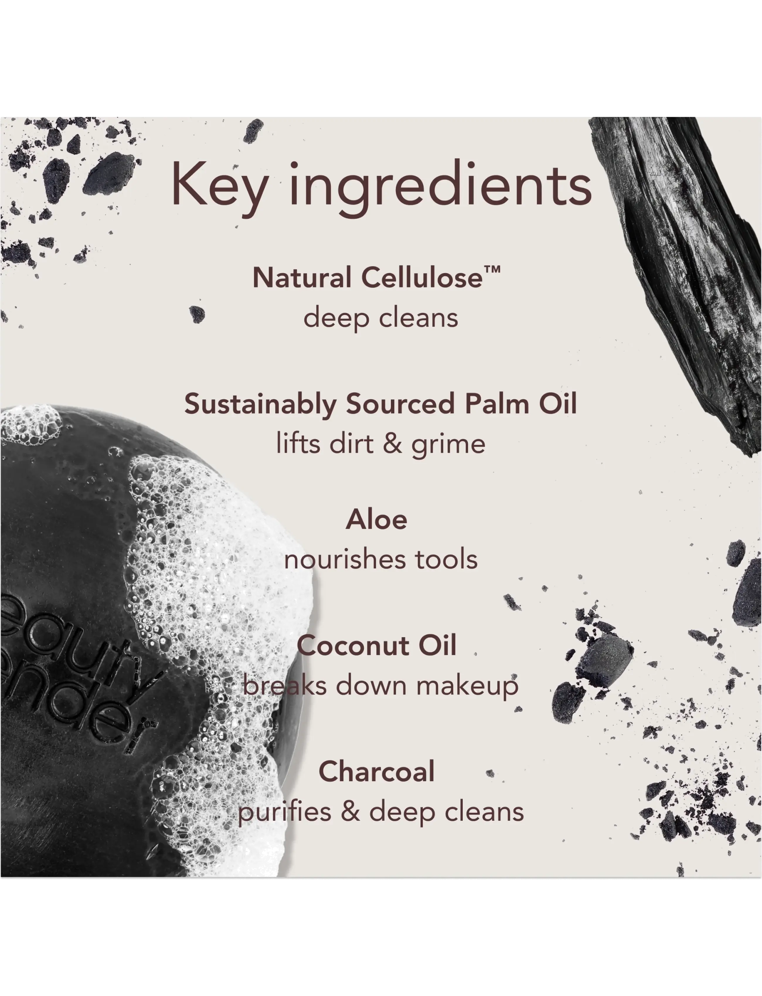 Beautyblender - Toolscrub Hand, Sponge & Brush Cleanser Charcoal 150g - makeupfjernere - black - 3