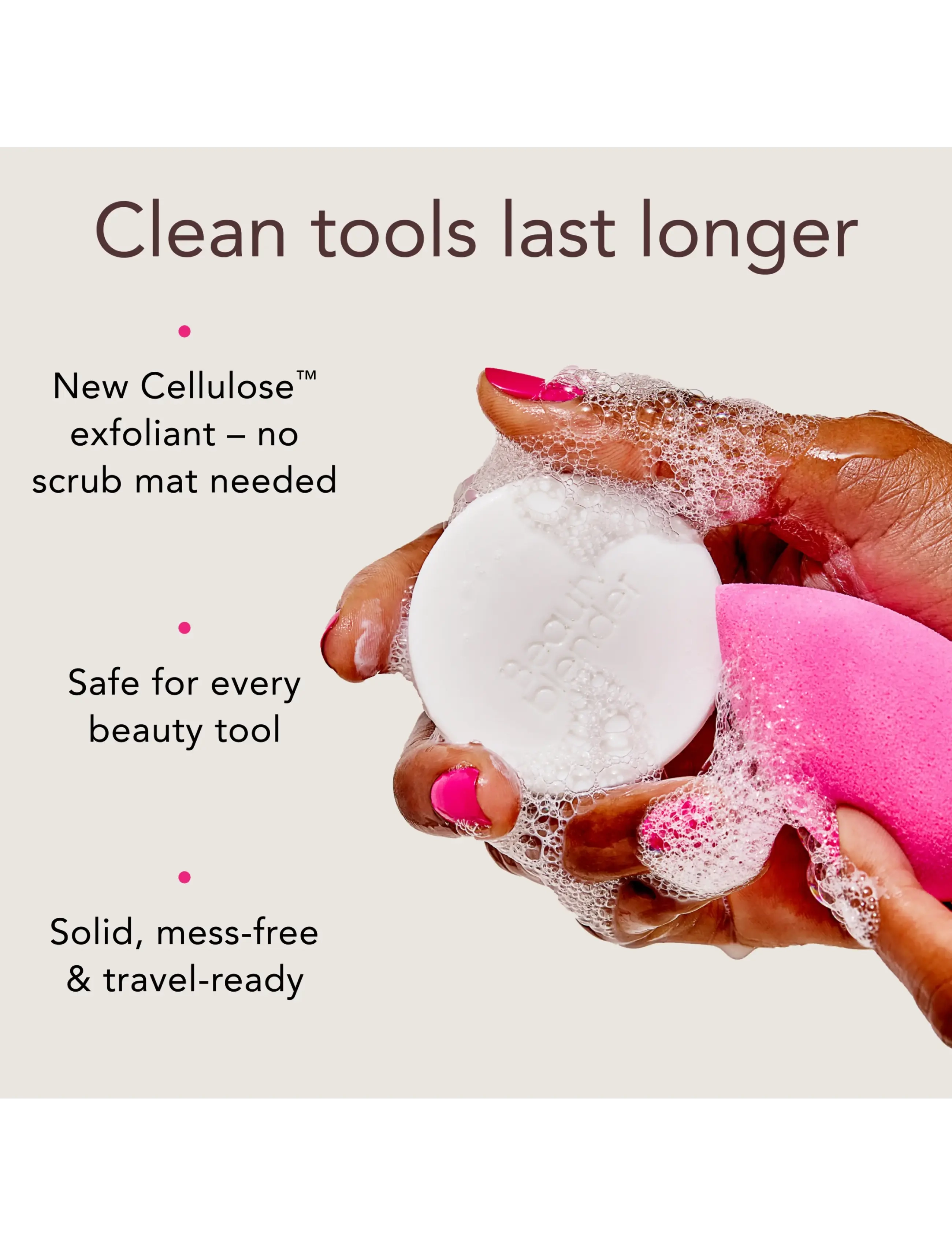 Beautyblender - Toolscrub Hand, Sponge & Brush Cleanser Unscented 28,3g - makeupfjernere - white - 2