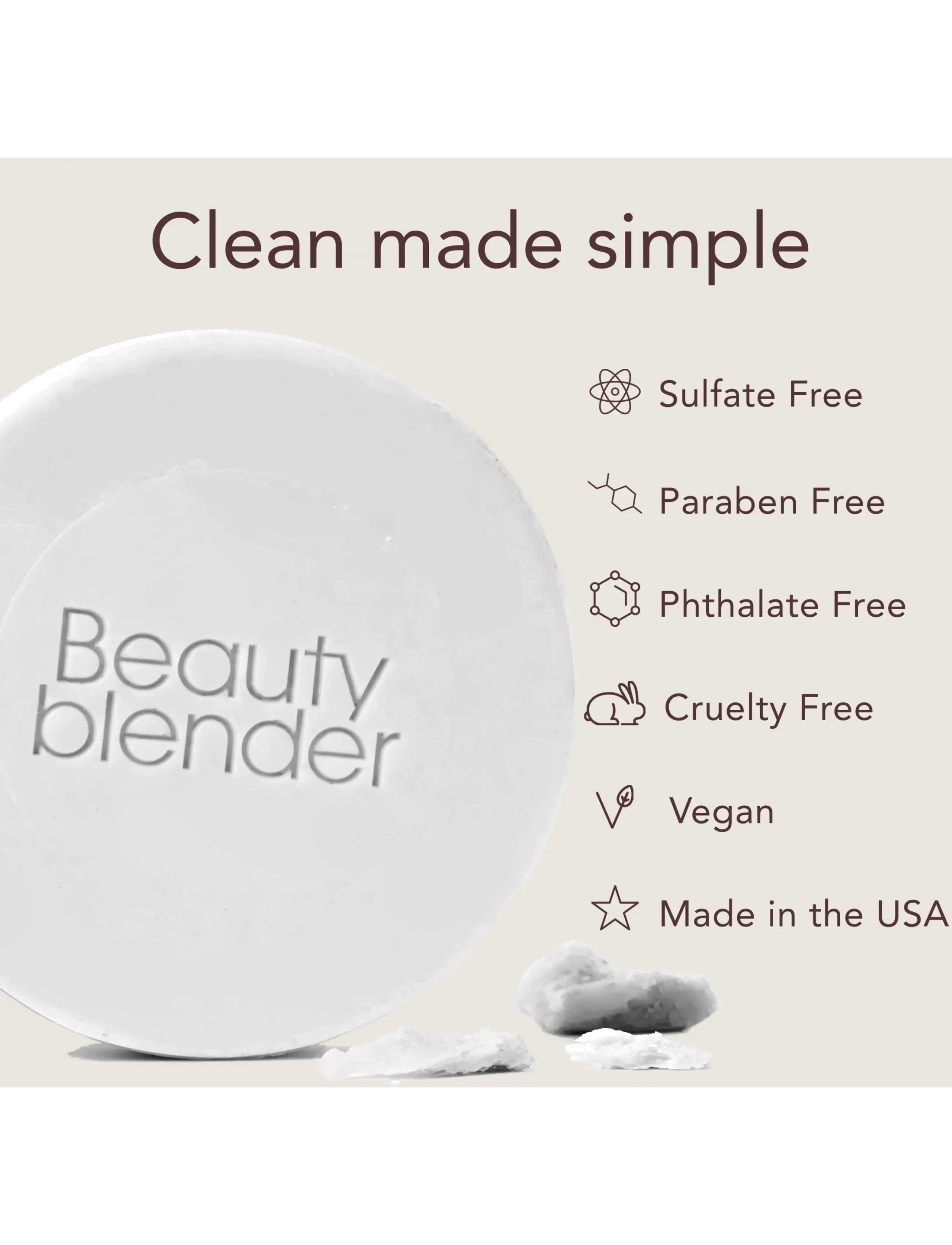 Beautyblender - Toolscrub Hand, Sponge & Brush Cleanser Unscented 28,3g - makeupfjernere - white - 3