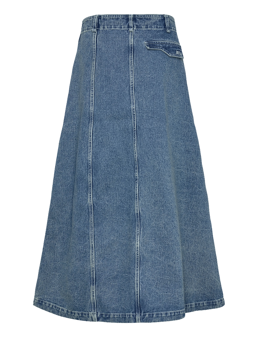 BECH - BECH Long Denim Skirt - džinsa svārki - medium blue denim - 1