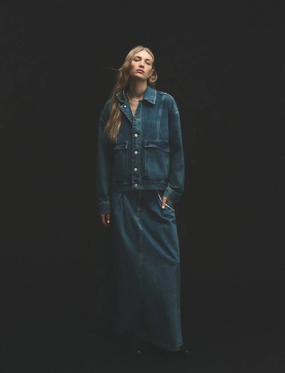 BECH - BECH Long Denim Skirt - jeansröcke - medium blue denim - 0