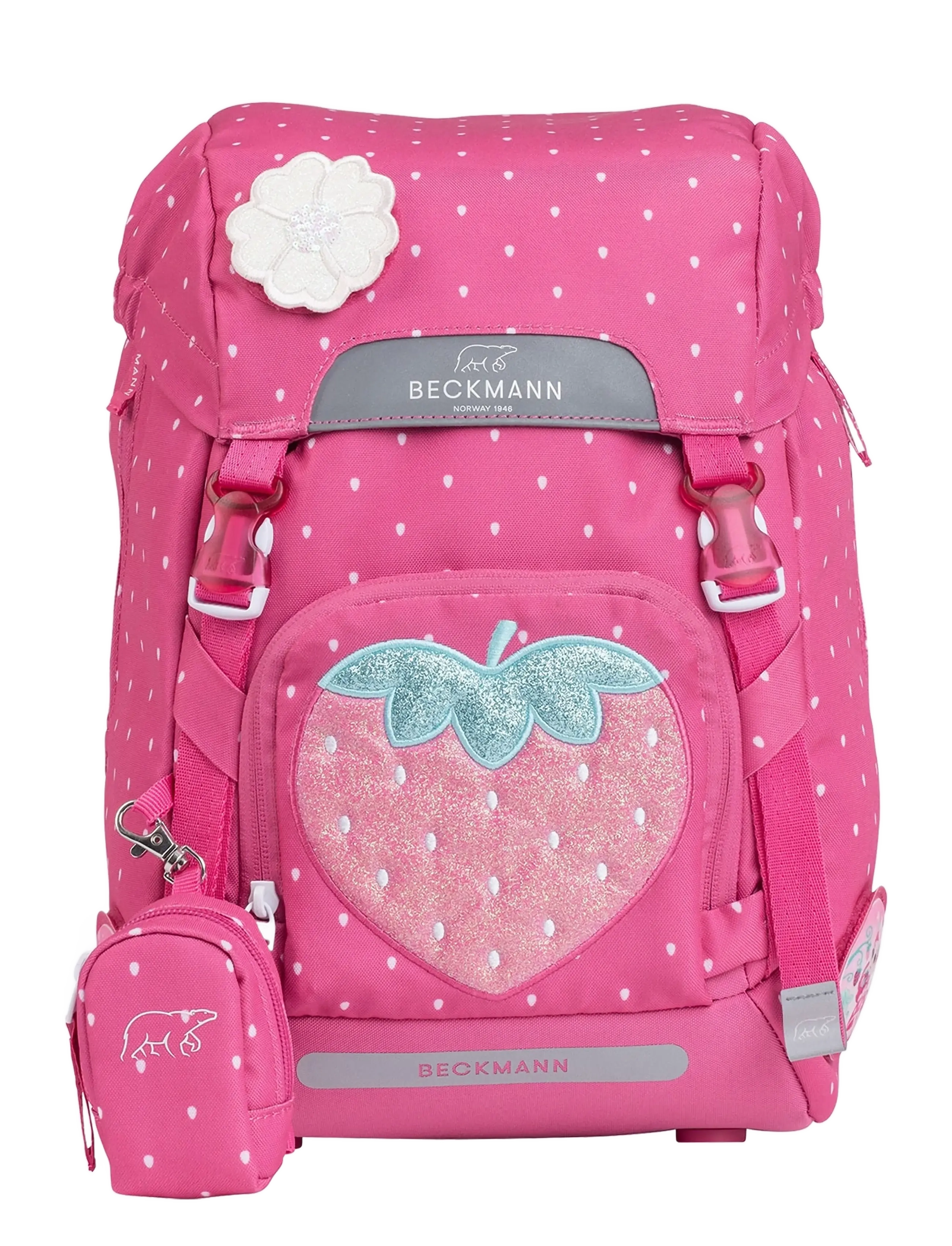 Beckmann Norway Classic, Strawberry, Børn, Jordbær Skoletaske, Pink, Str: ONE SIZE