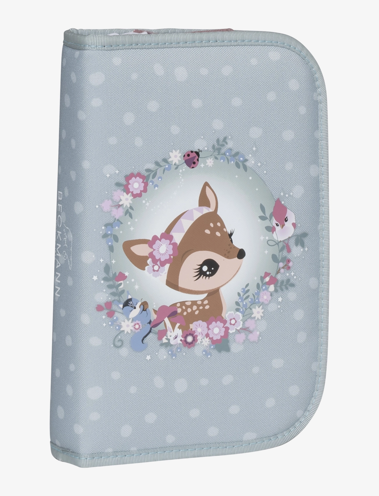 Beckmann Norway Single section pencil case w/content, Forest Deer Dusty Mint - Aksessuaarid - FOREST DEER DUSTY MINT / blue