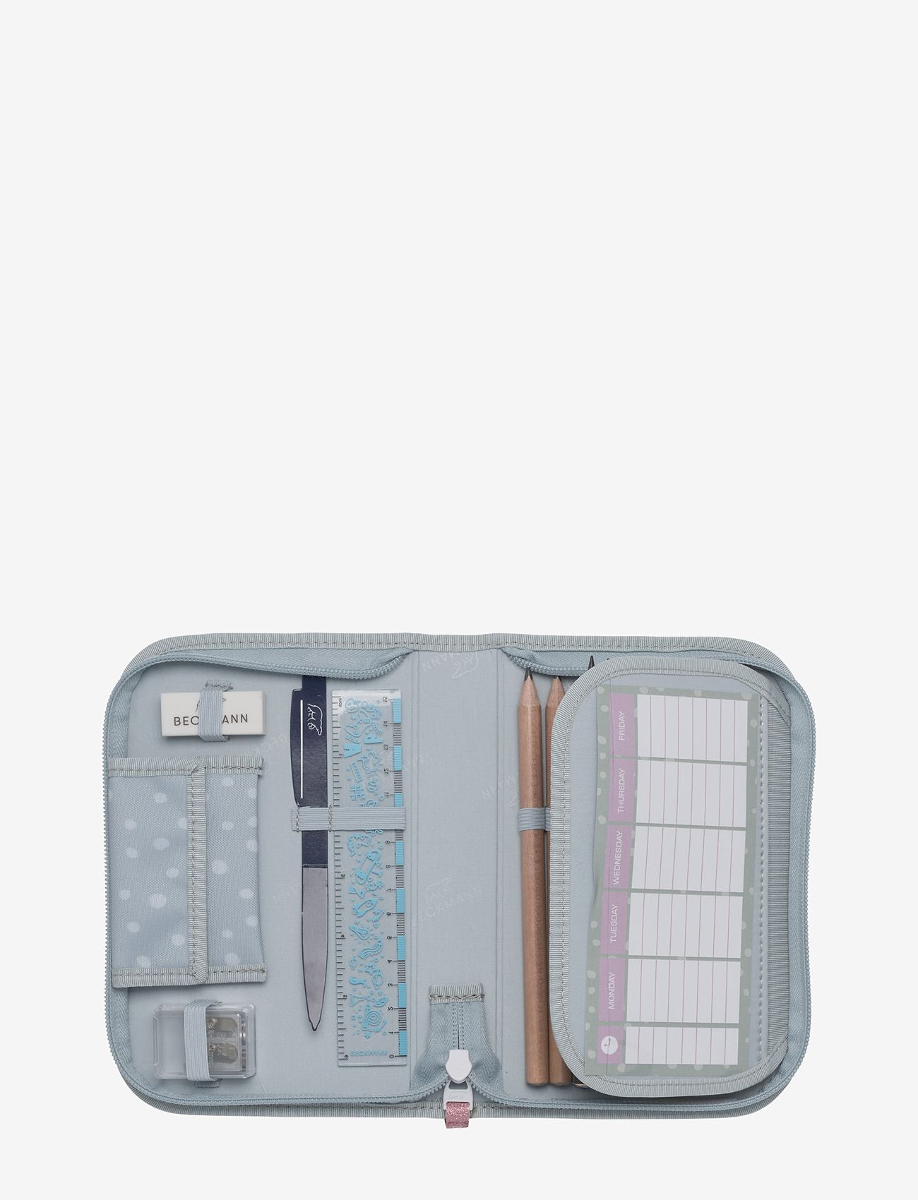 Beckmann Norway - Single section pencil case w/content, Forest Deer Dusty Mint - pencil cases - forest deer dusty mint - 1