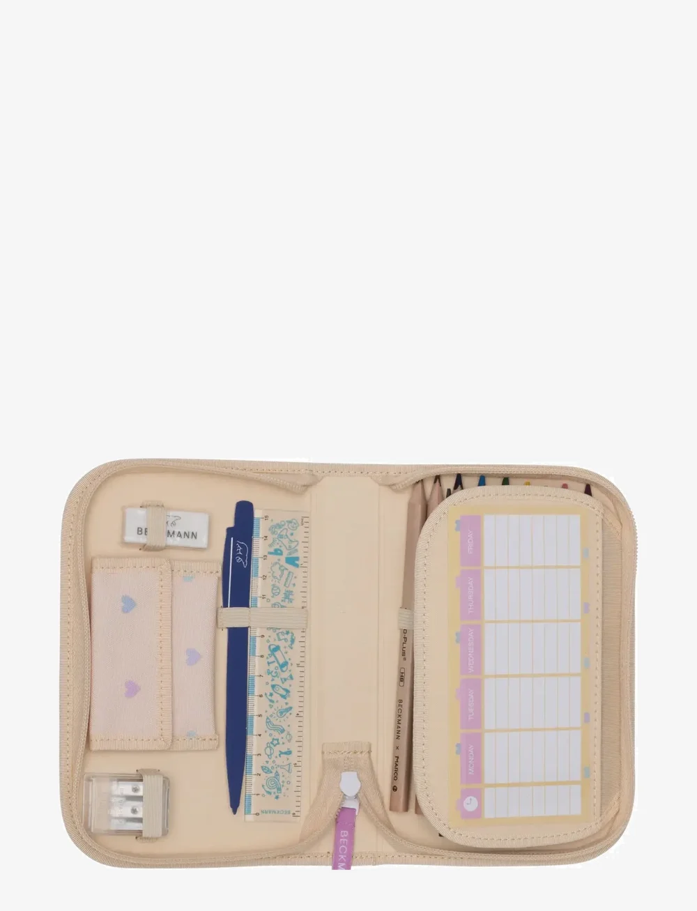 Beckmann Norway - Single section pencil case w/content, Yellow Heart - federmäppchen - yellow heart - 1