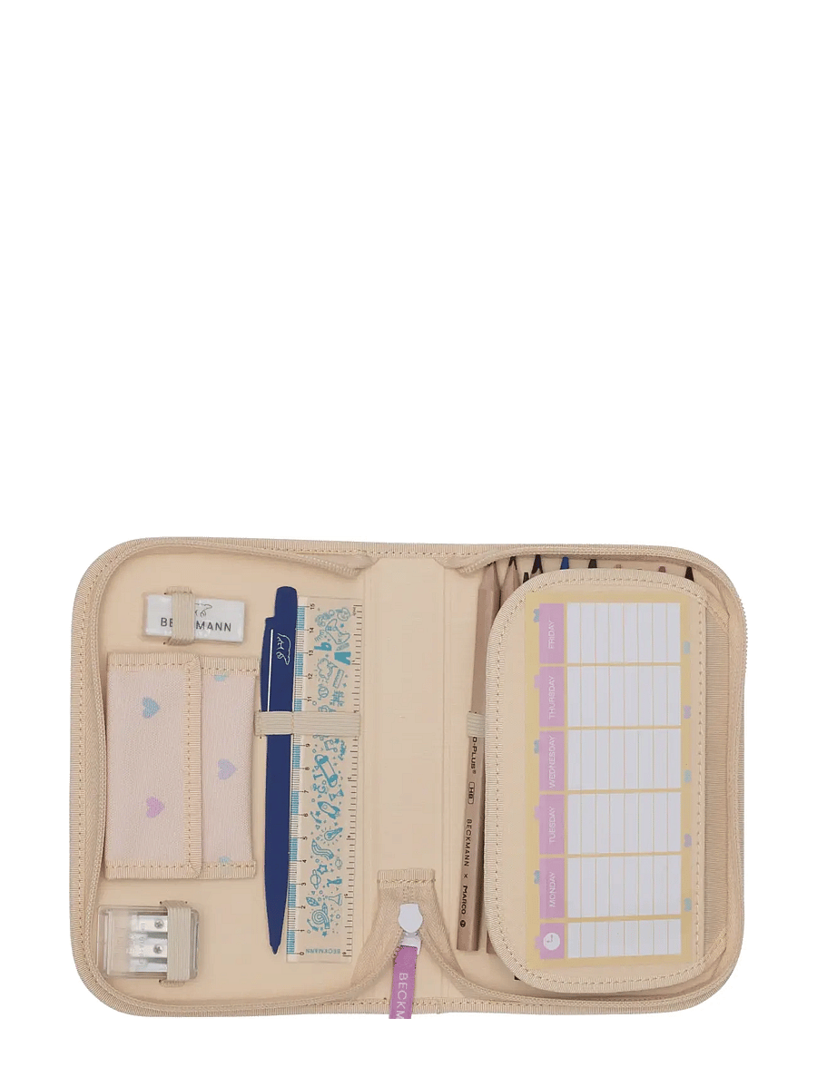 Beckmann Norway - Single section pencil case w/content, Yellow Heart - penaalit - yellow heart - 1