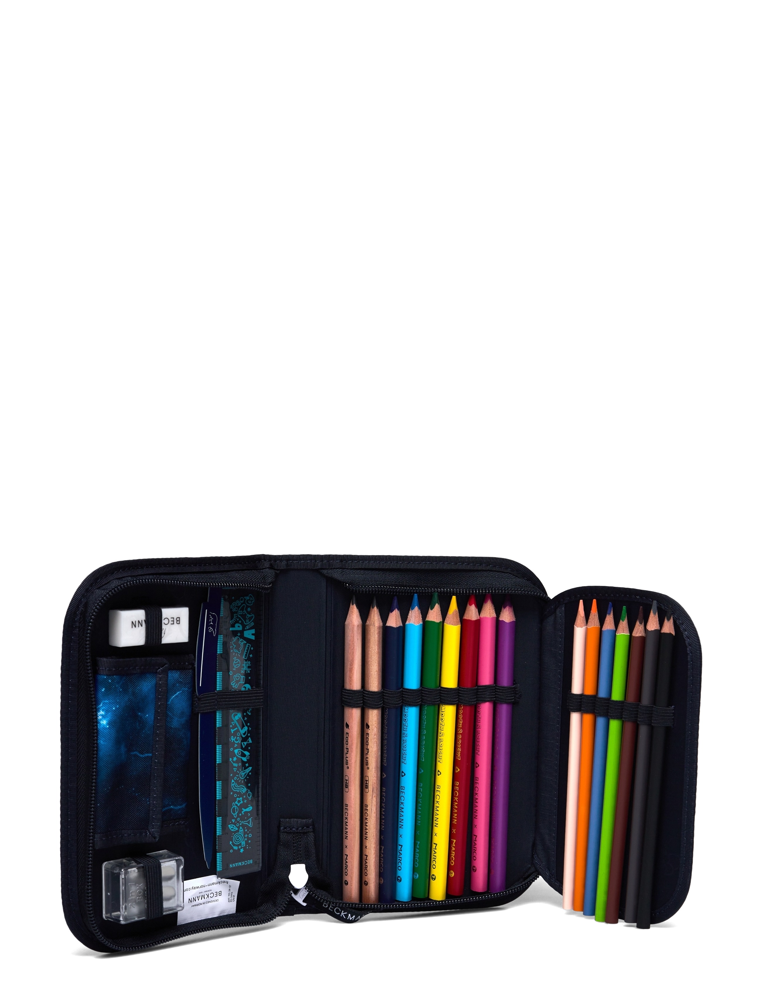 Beckmann Norway - Single section pencil case with content, Tech Rex - pencil cases - black - 1