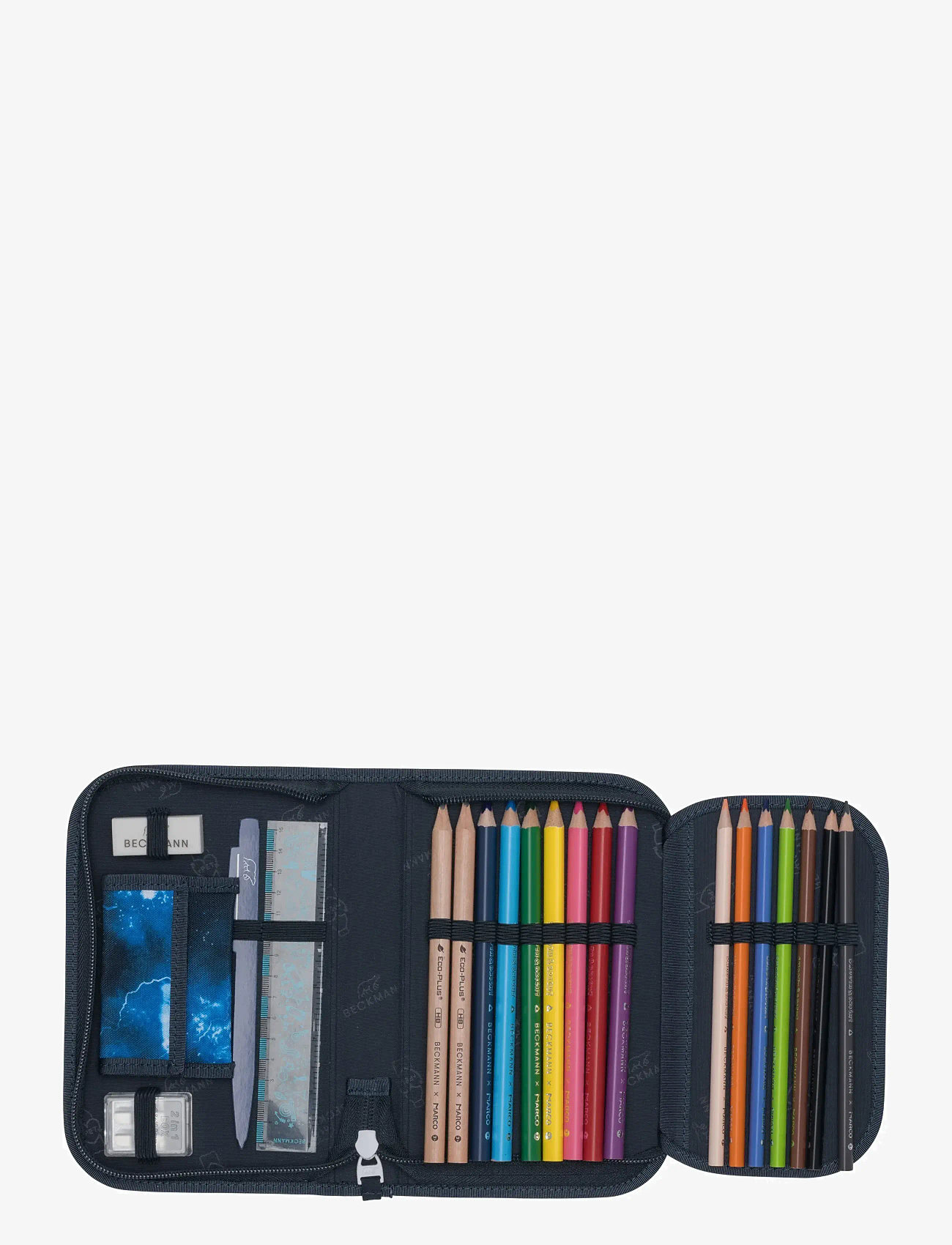 Beckmann Norway - Single section pencil case with content, Tech Rex - federmäppchen - black - 2