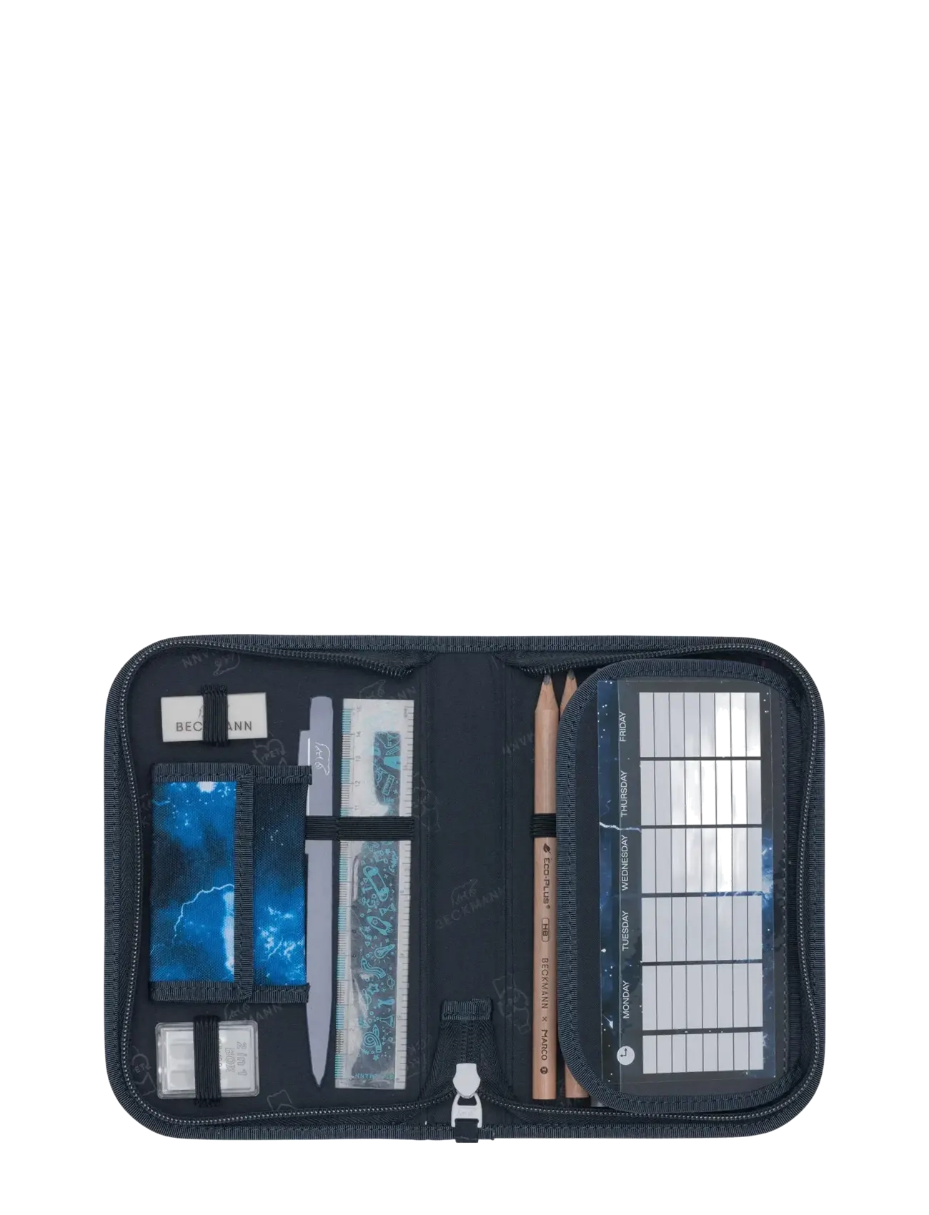Beckmann Norway - Single section pencil case with content, Tech Rex - pencil cases - black - 3