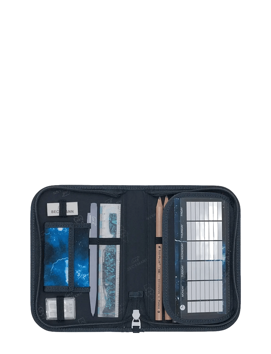 Beckmann Norway - Single section pencil case with content, Tech Rex - pencil cases - black - 3