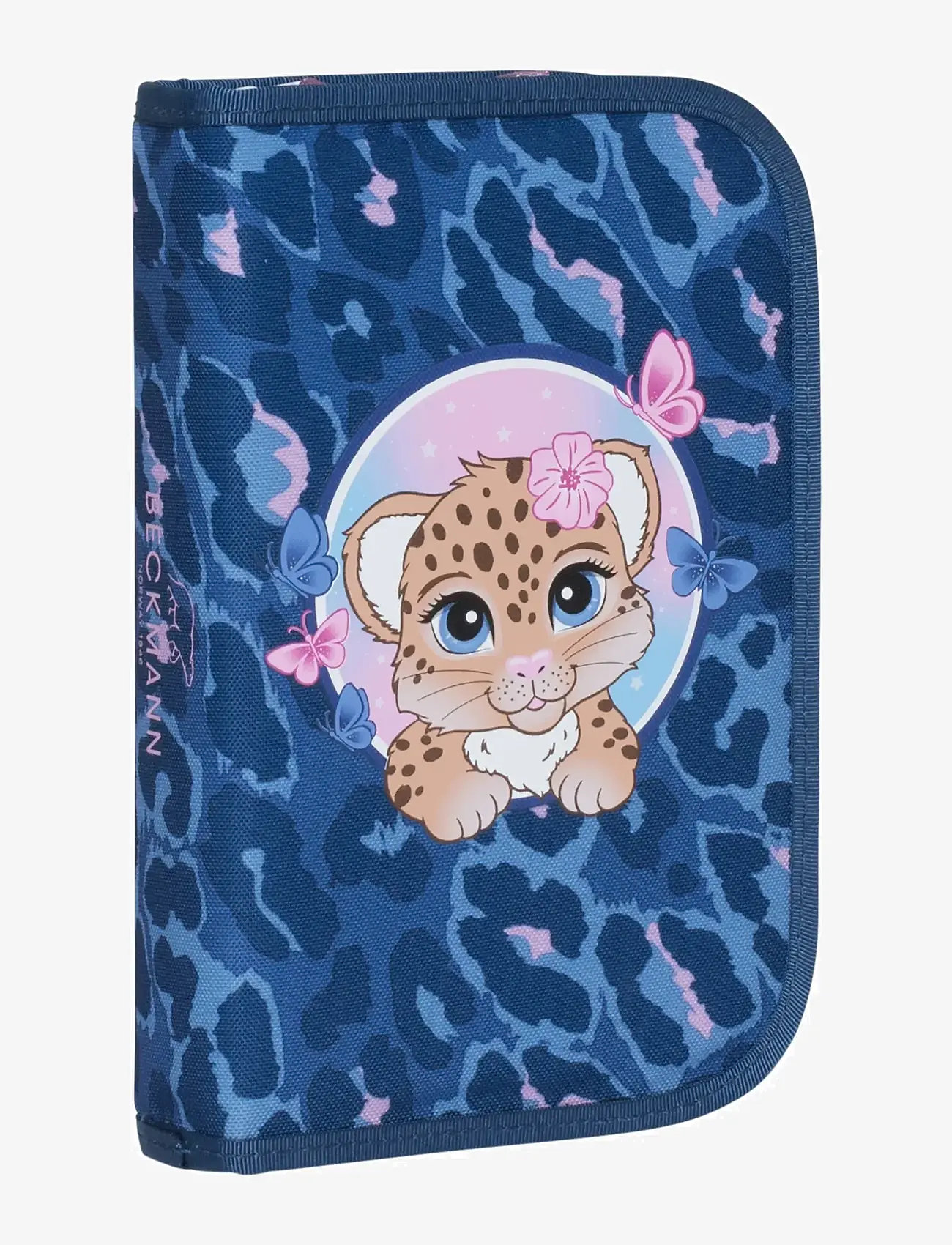 Beckmann Norway - Single section pencil case with content, Cheeta - pinalid - dark blue - 0