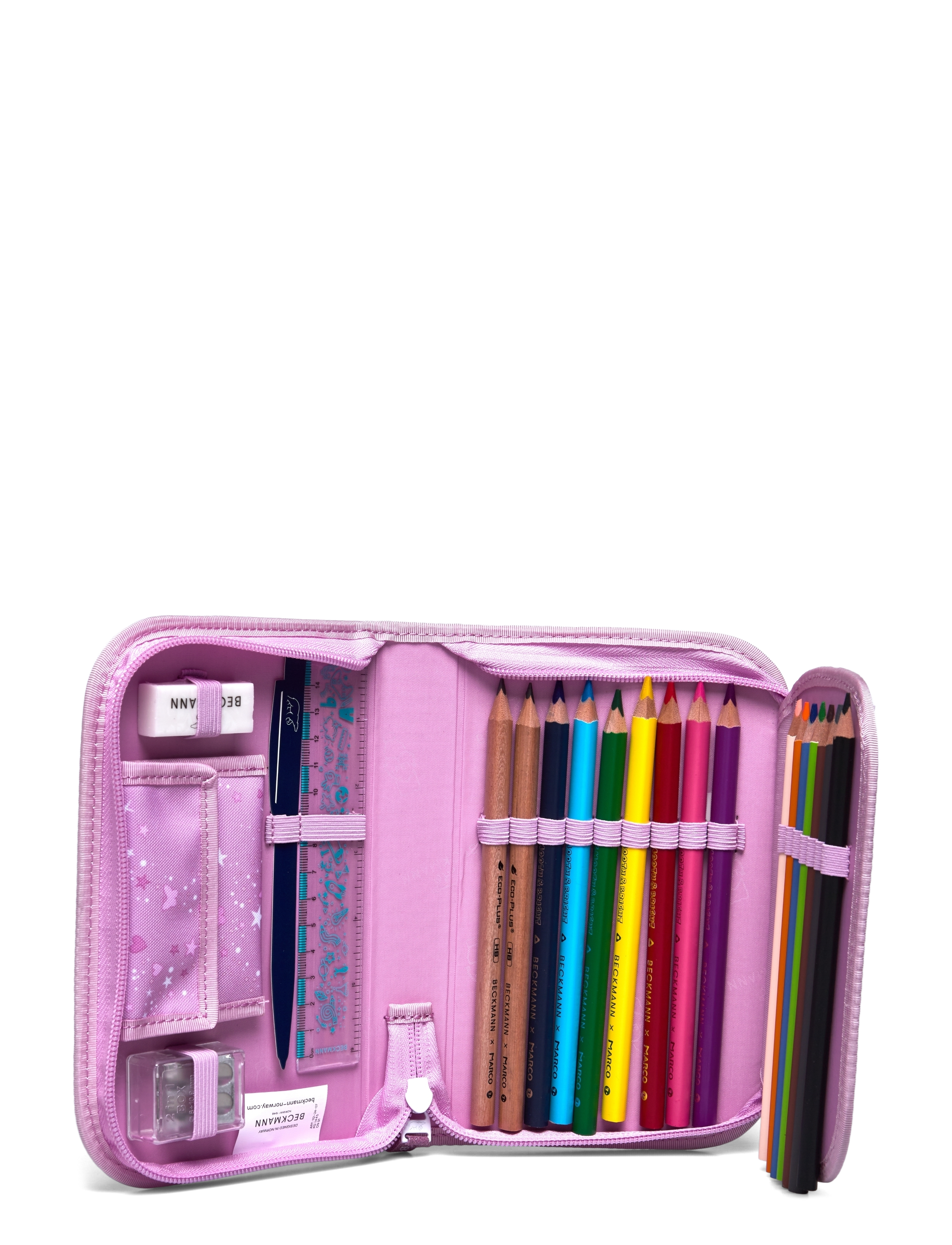 Beckmann Norway - Single section pencil case with content, Rosie - pink - 1