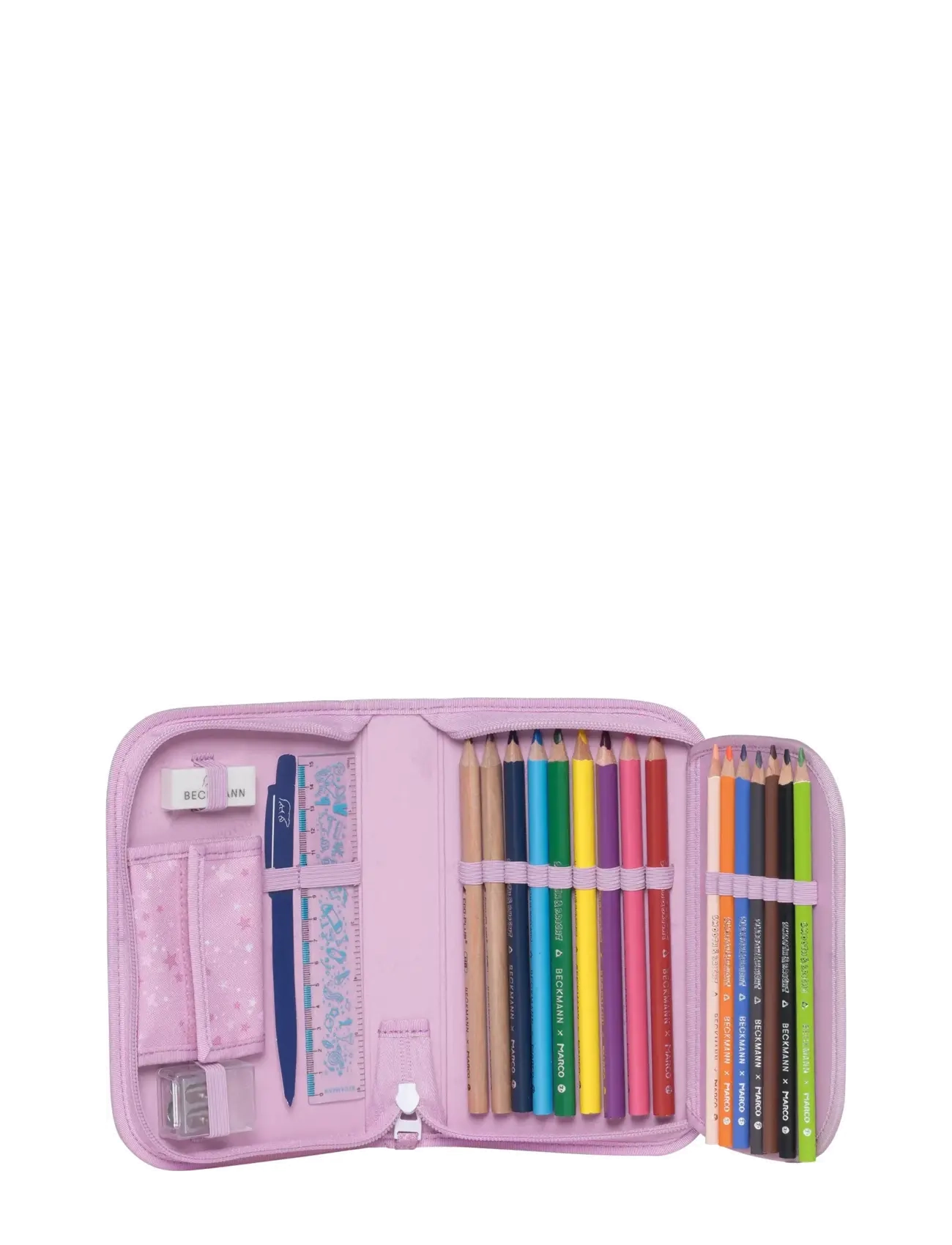Beckmann Norway - Single section pencil case with content, Rosie - pink - 2