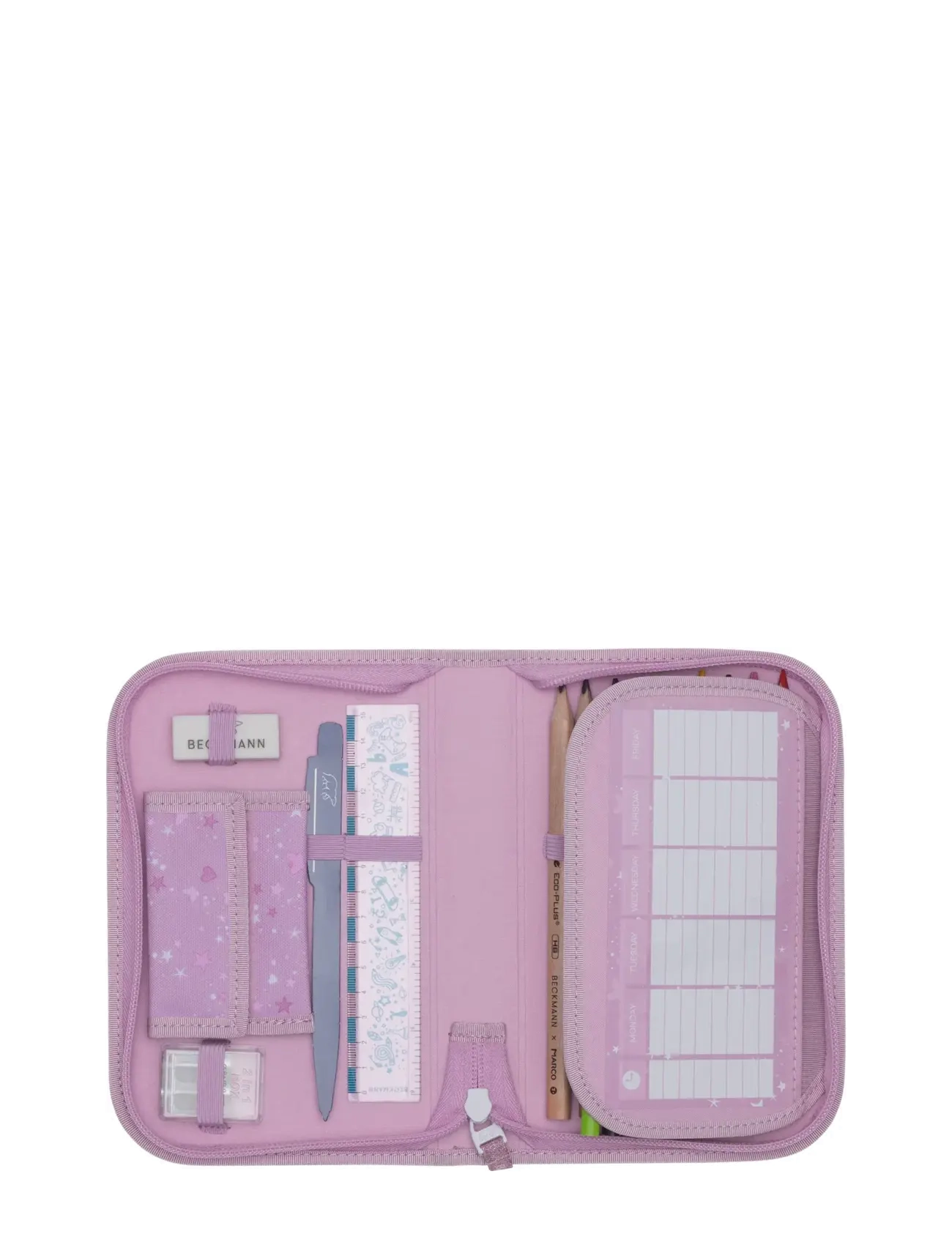 Beckmann Norway - Single section pencil case with content, Rosie - pink - 3