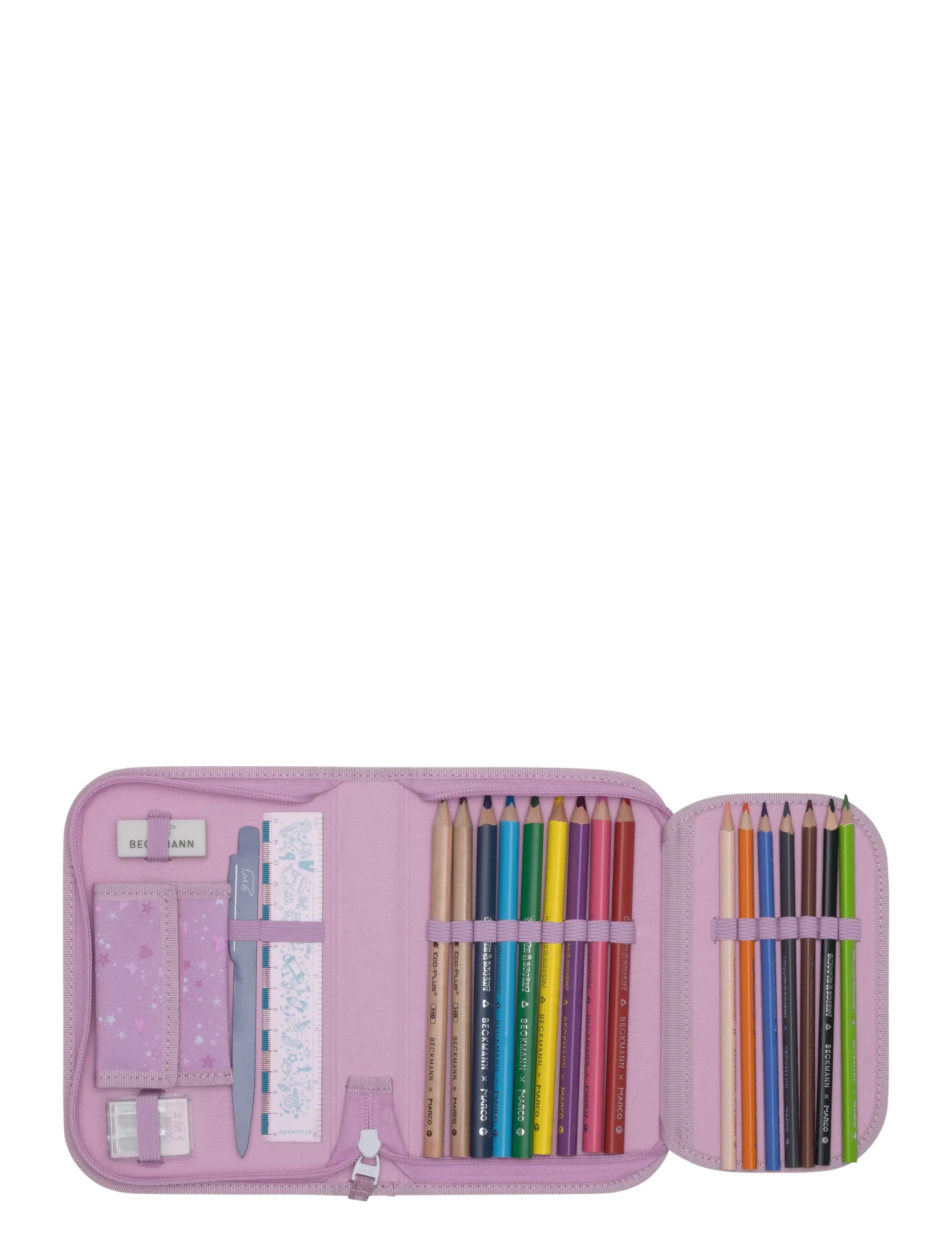 Beckmann Norway - Single section pencil case with content, Rosie - pink - 4
