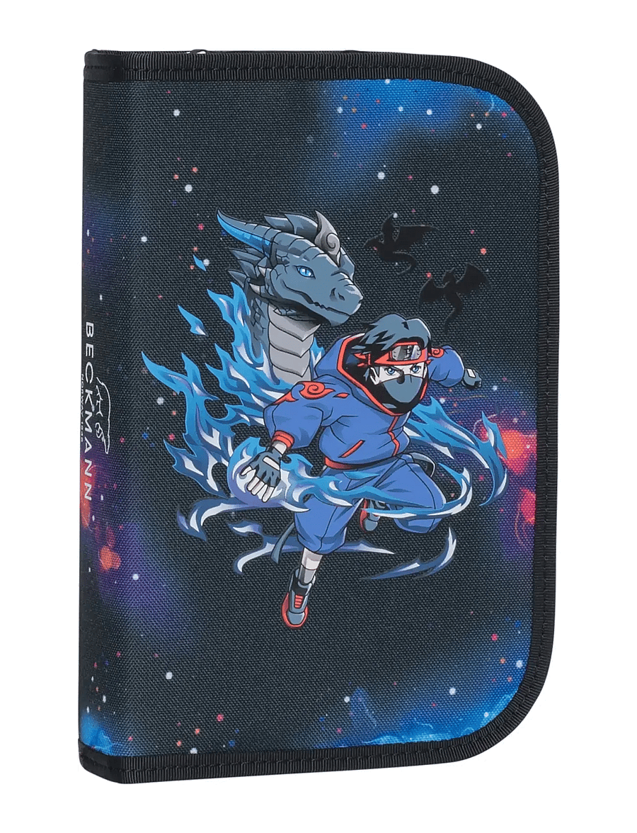 Beckmann Norway - Single section pencil case with content, Ninja Elements - pencil cases - black - 0