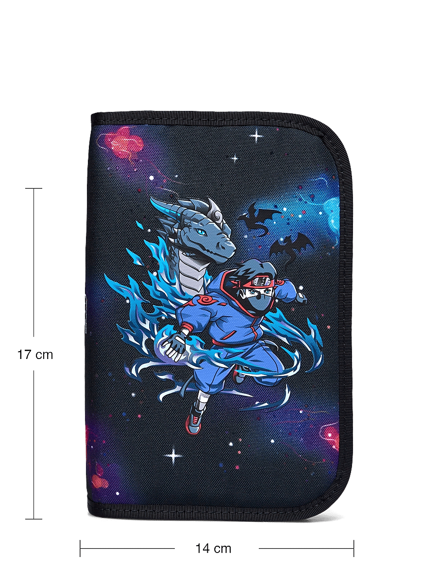 Beckmann Norway - Single section pencil case with content, Ninja Elements - pencil cases - black - 5