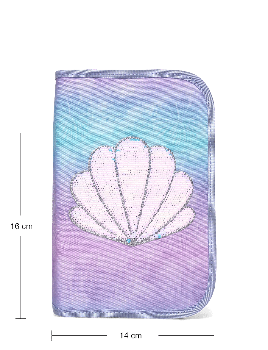 Beckmann Norway - Single section pencil case with content, Seashell - purple - 3