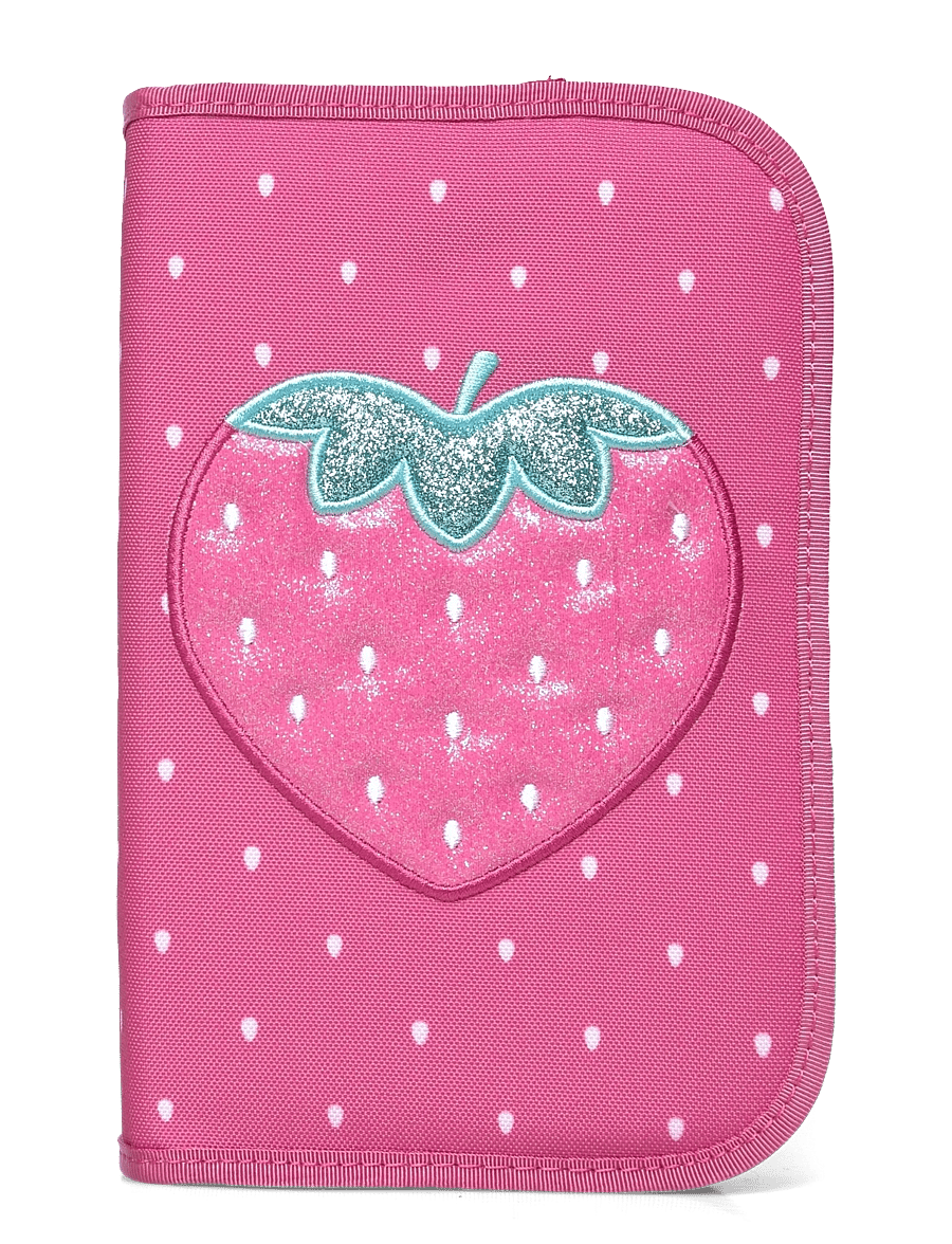 Beckmann Norway - Single section pencil case with content, Strawberry - penalhuse - pink - 0