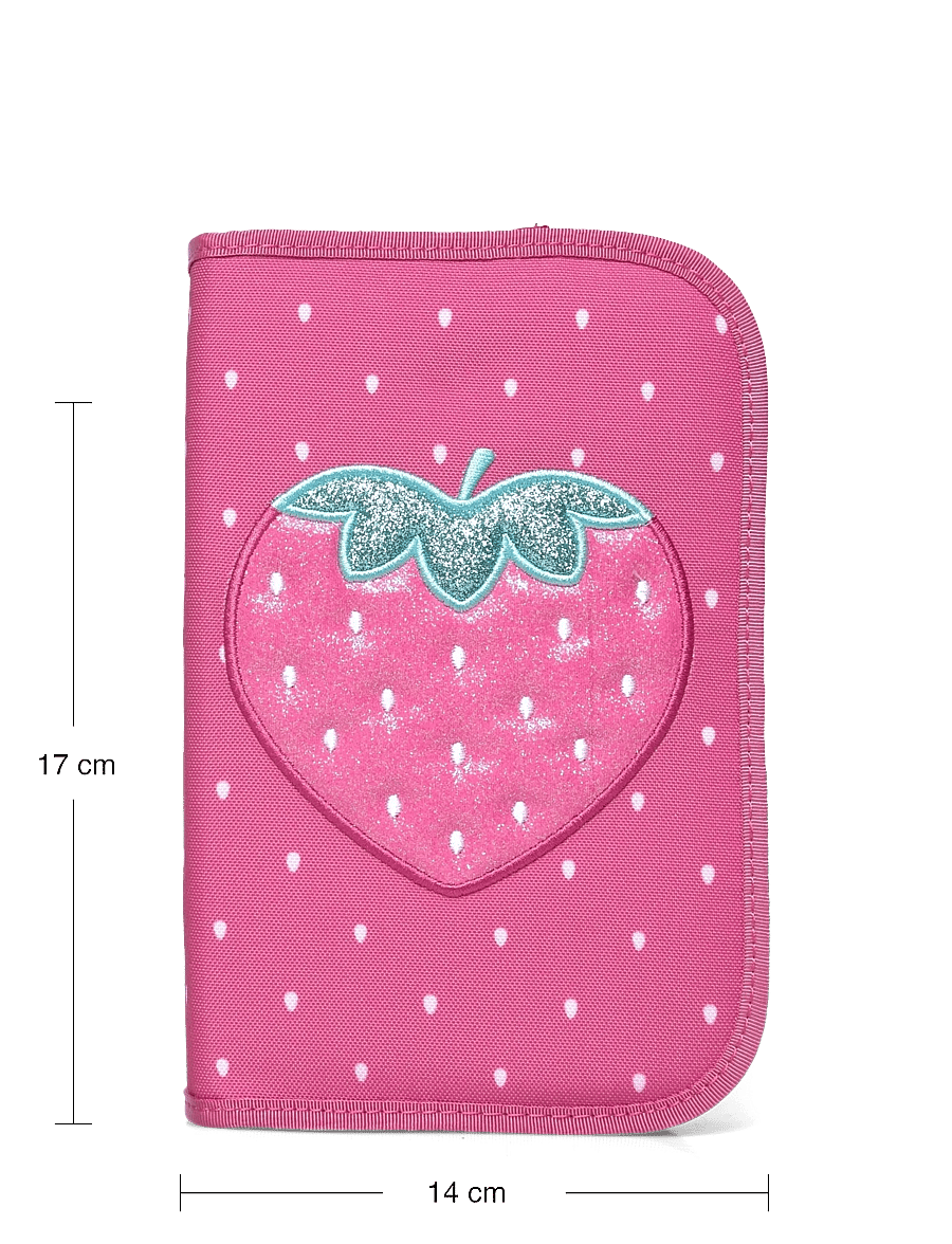 Beckmann Norway - Single section pencil case with content, Strawberry - penalhuse - pink - 3