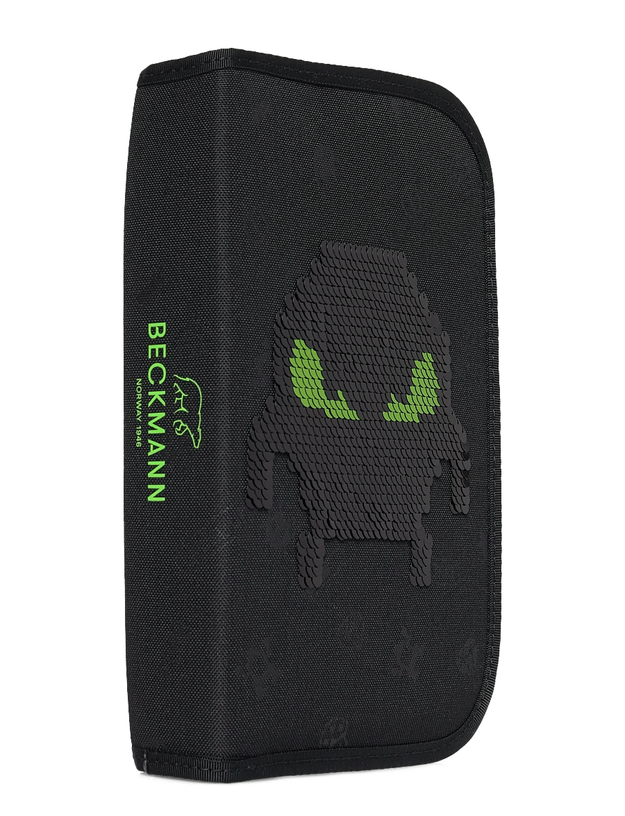 Beckmann Norway - Single section pencil case with content, Pixel - pennfodral - black - 2