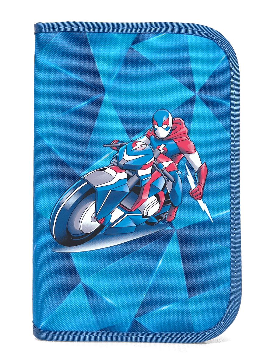 Beckmann Norway - Single section pencil case with content, Blue Lightning - federmäppchen - blue - 0