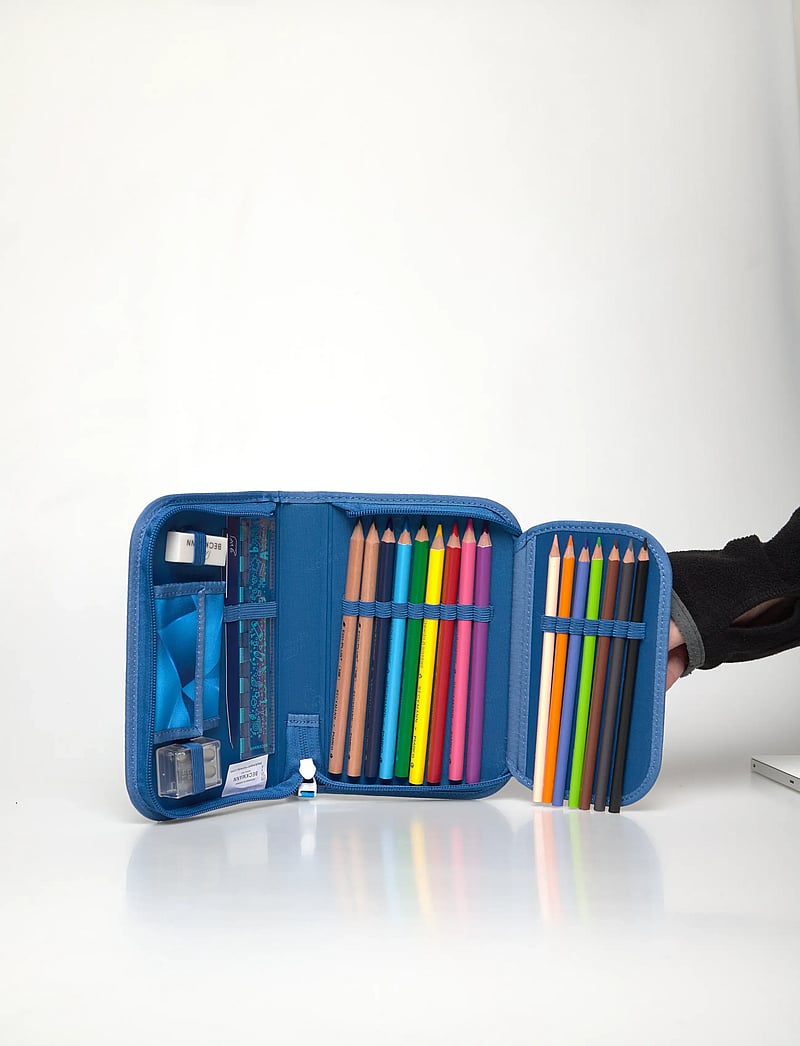 Beckmann Norway - Single section pencil case with content, Blue Lightning - federmäppchen - blue - 4