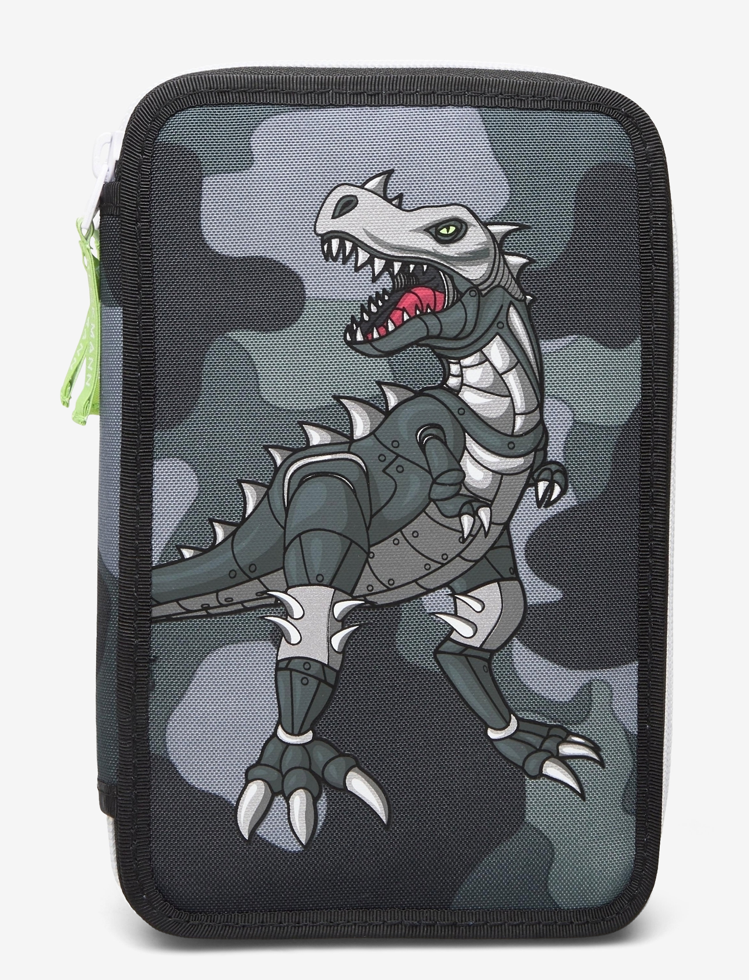 Three-section pencil case - Camo Rex - BLACK