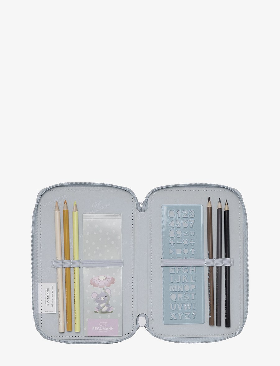 Beckmann Norway - Three section pencil case w/content, Forest Deer Dusty Mint - federmäppchen - forest deer dusty mint - 2