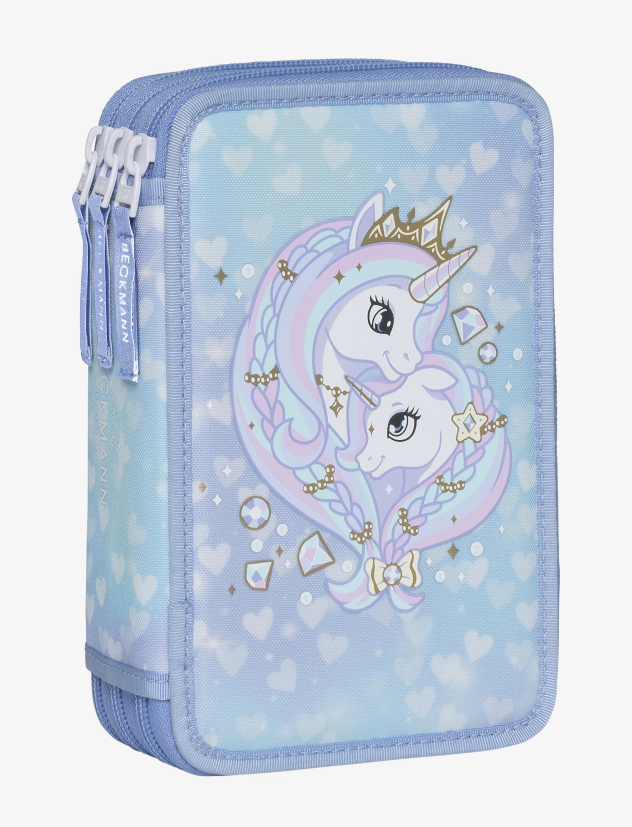 Beckmann Norway Three section pencil case w/content - Unicorn Princess Ice B - Kotid - UNICORN PRINCESS ICE BLUE / blue